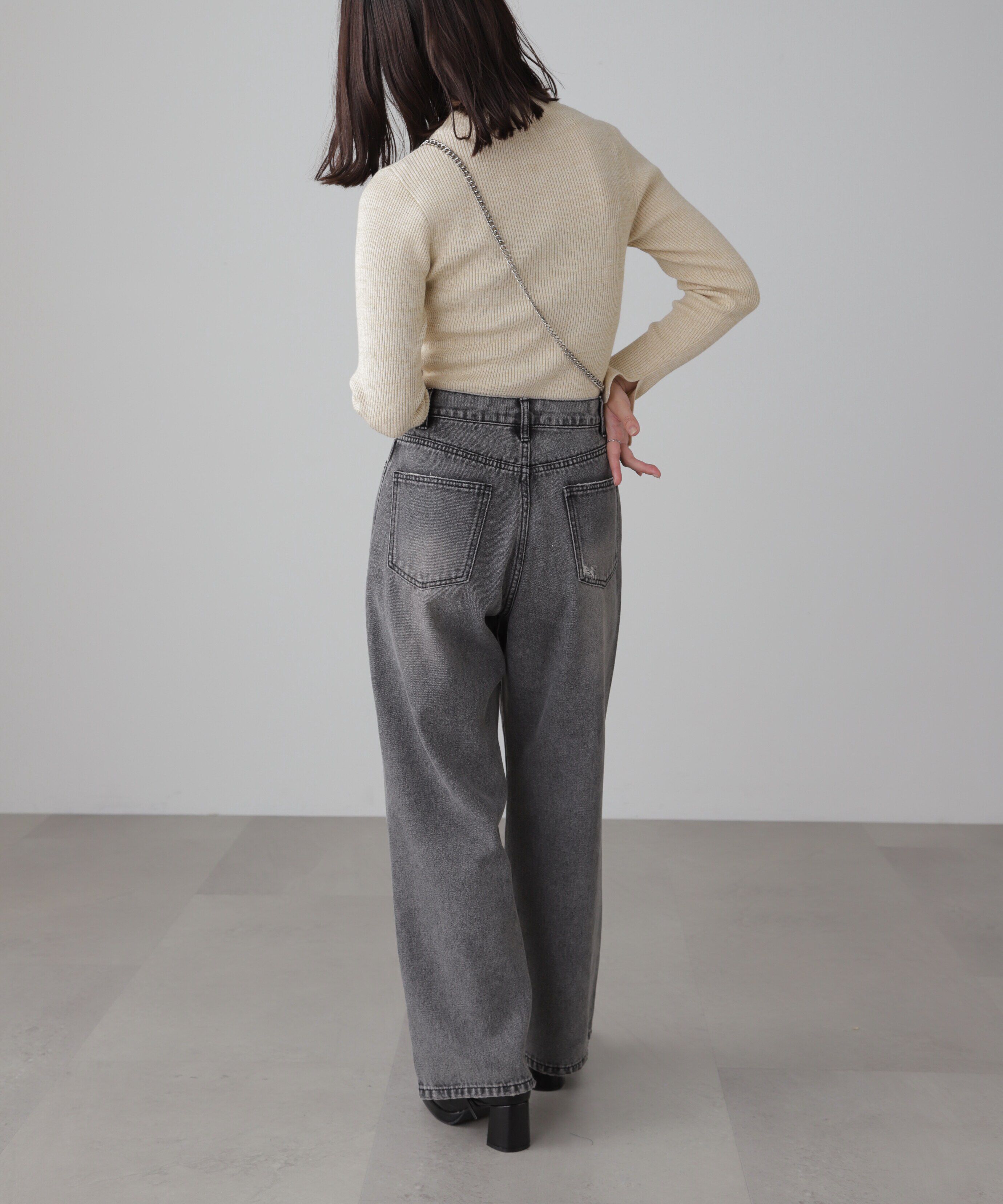  「ラメボトルネックリブニット」|ニット・セーター|