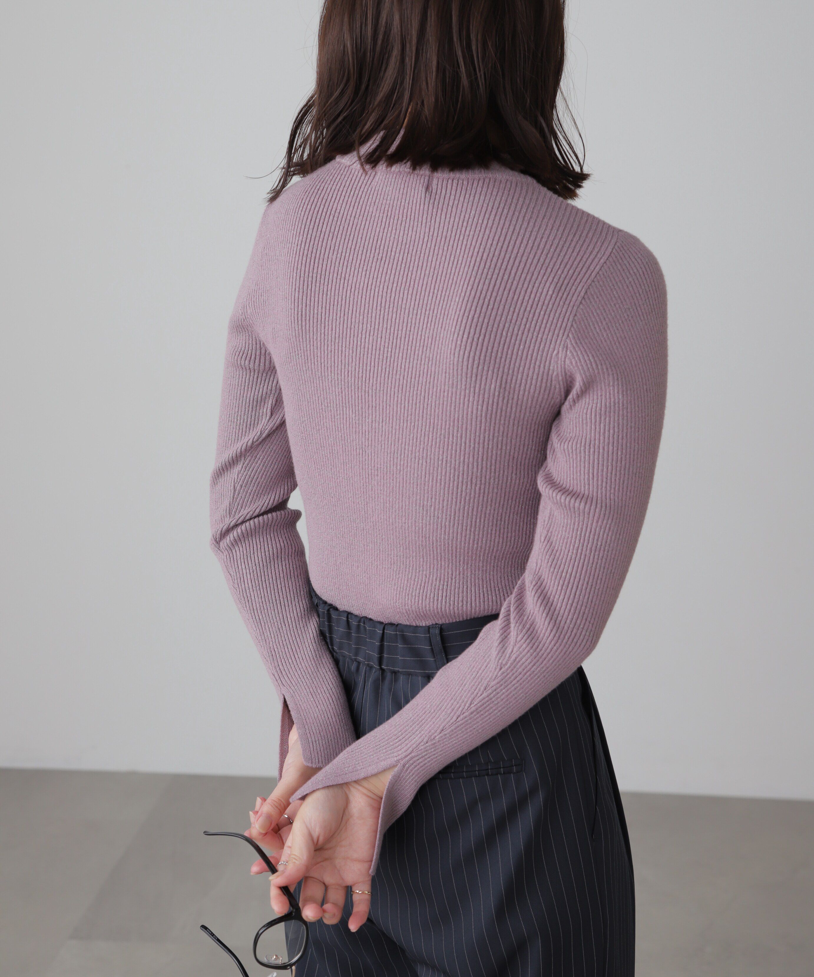  「ラメボトルネックリブニット」|ニット・セーター|