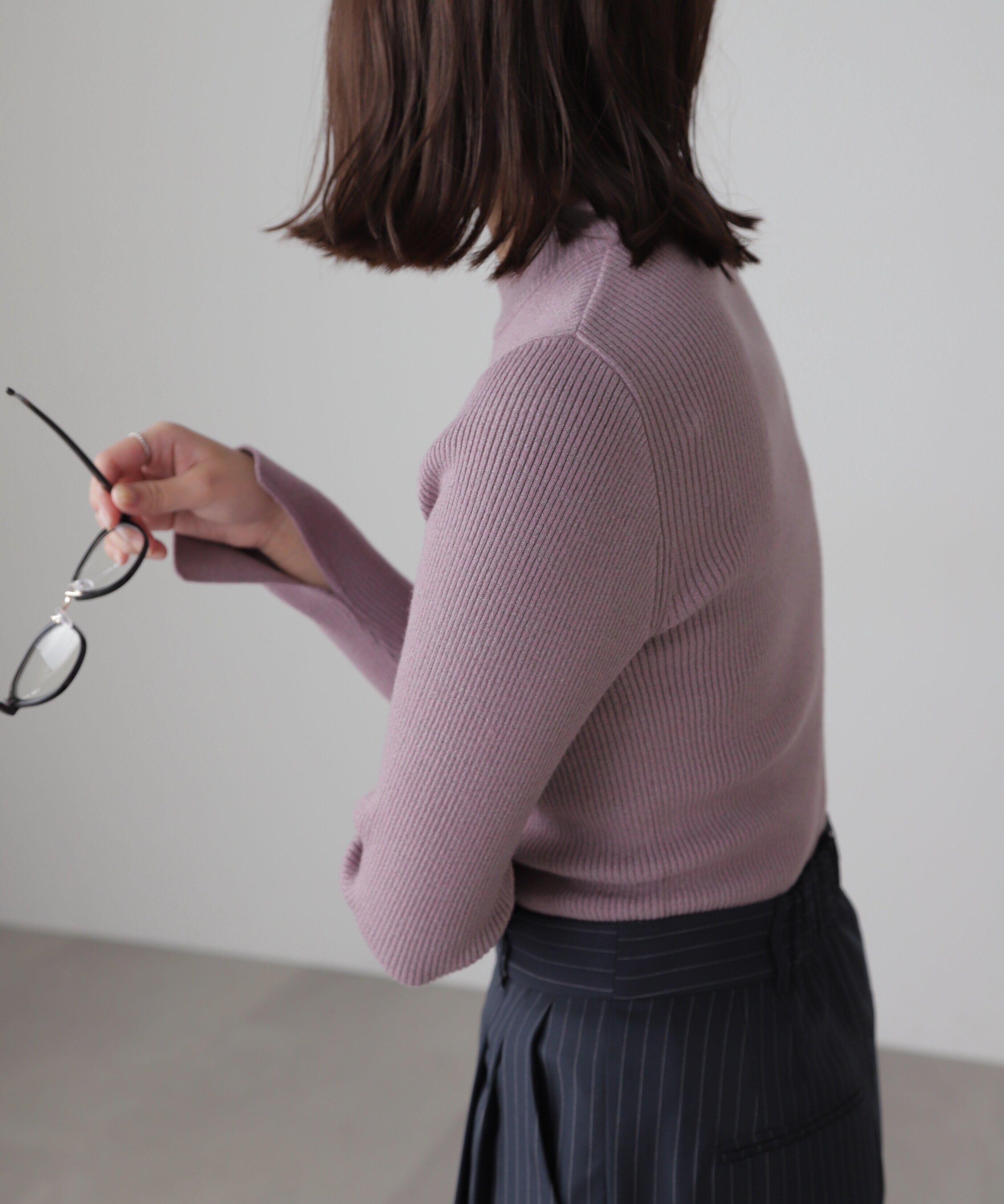  「ラメボトルネックリブニット」|ニット・セーター|