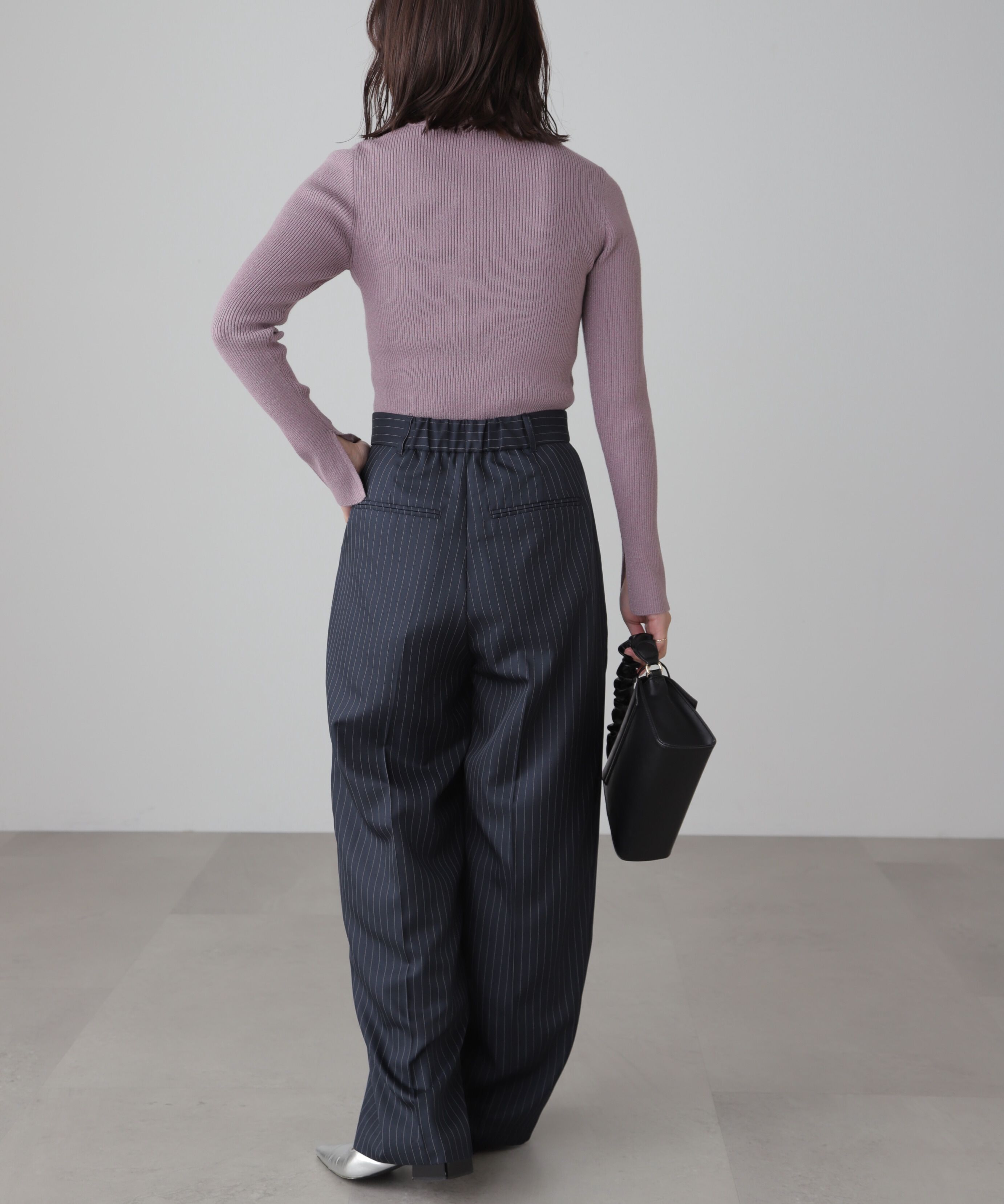  「ラメボトルネックリブニット」|ニット・セーター|