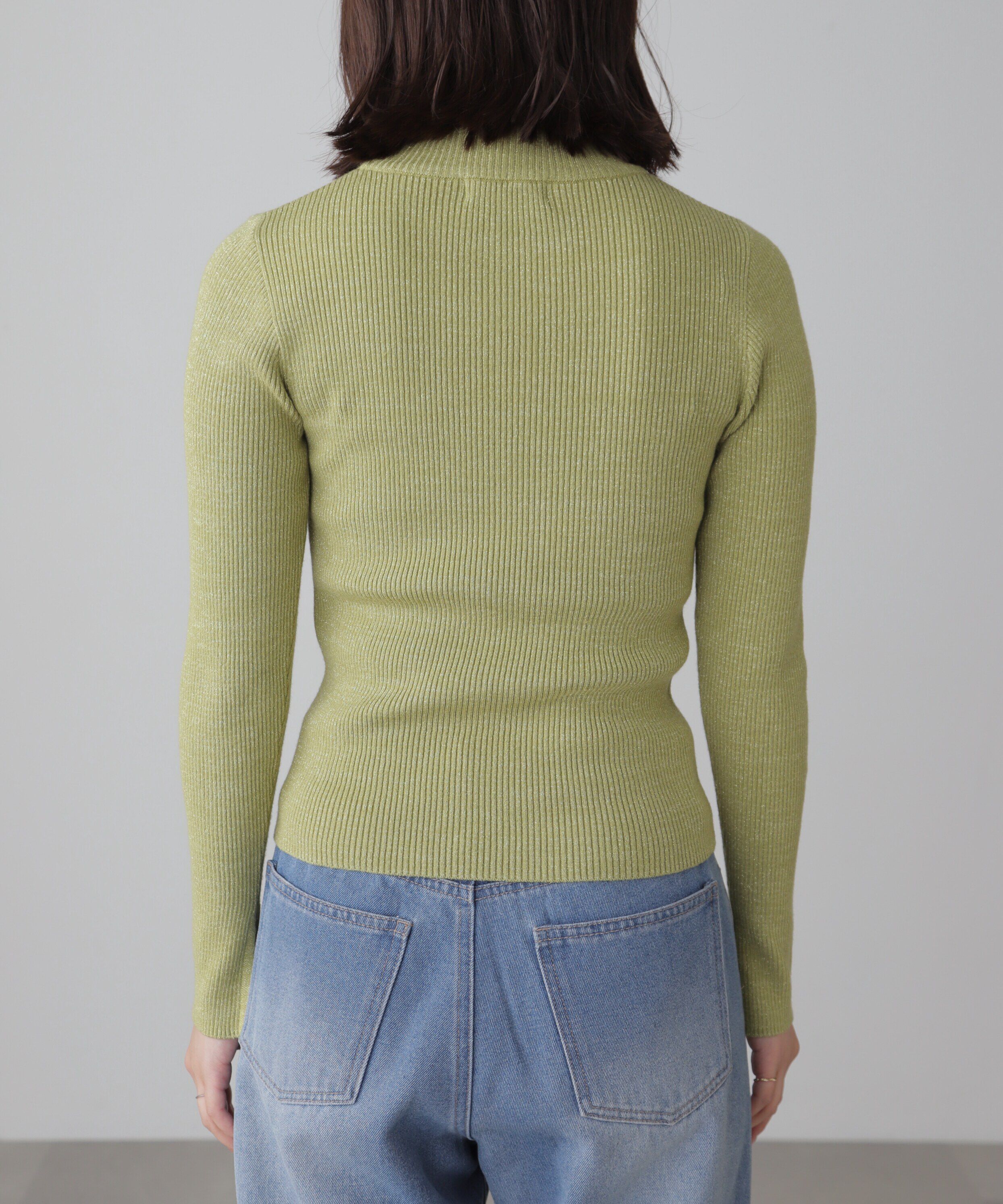  「ラメボトルネックリブニット」|ニット・セーター|