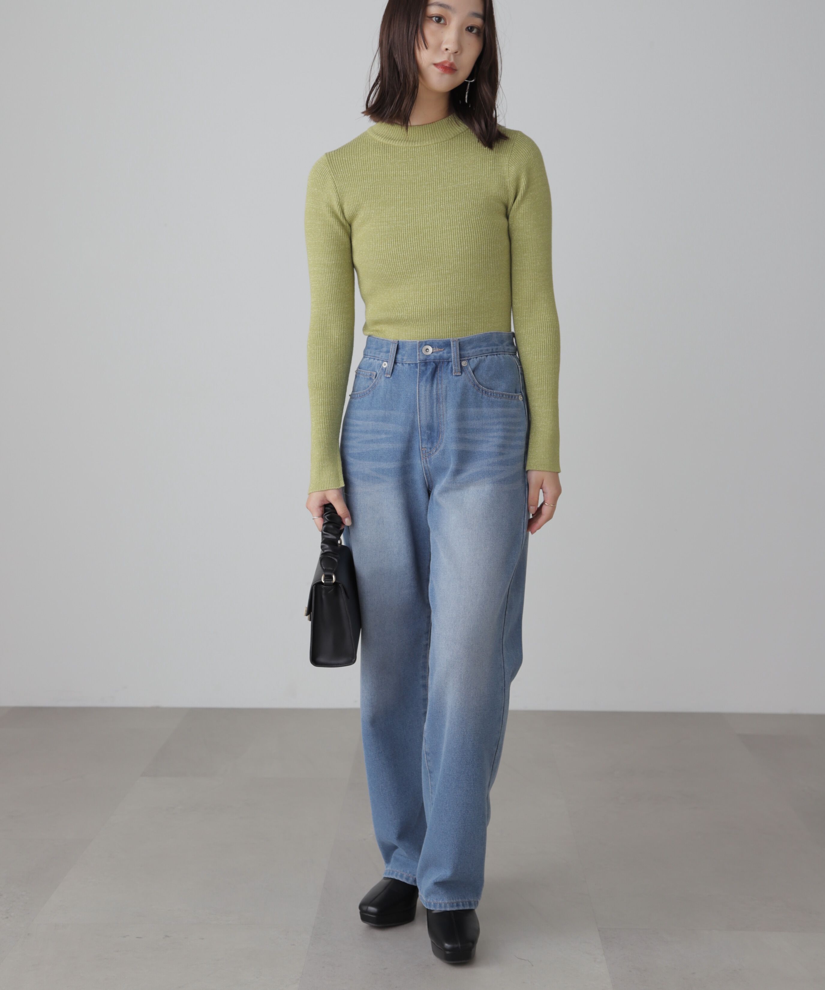  「ラメボトルネックリブニット」|ニット・セーター|