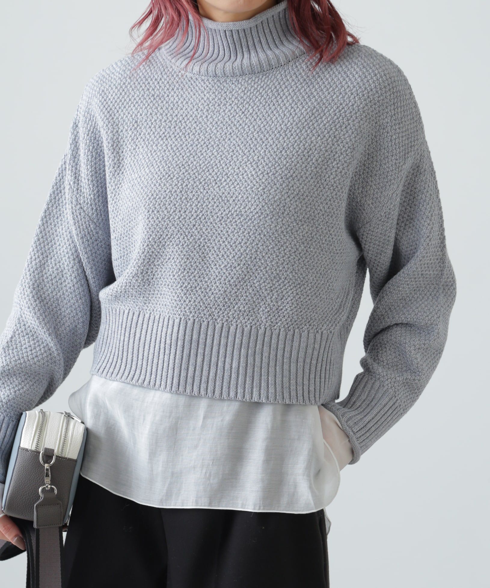  「鹿の子編みハイネックニット」|ニット・セーター|