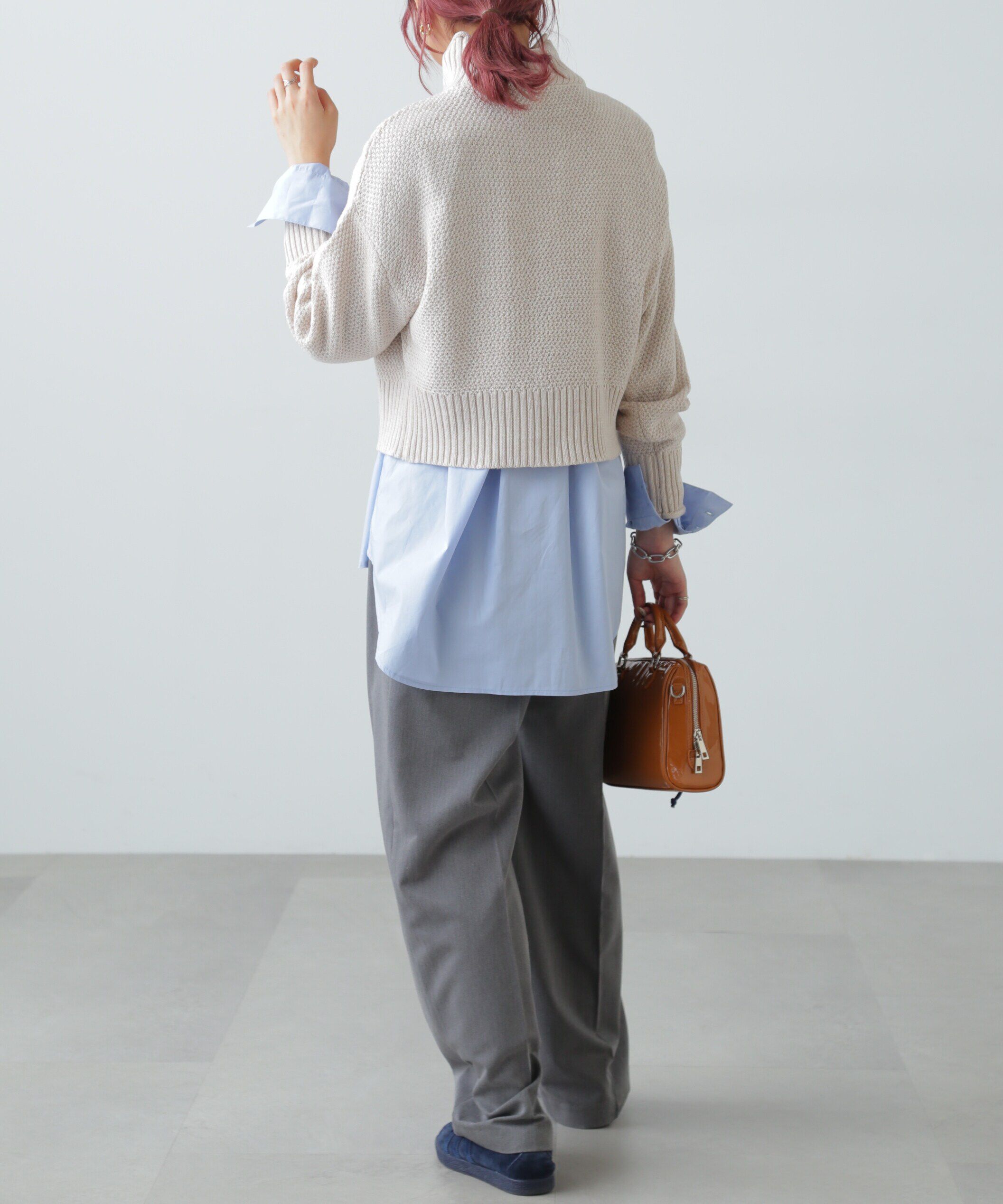  「鹿の子編みハイネックニット」|ニット・セーター|