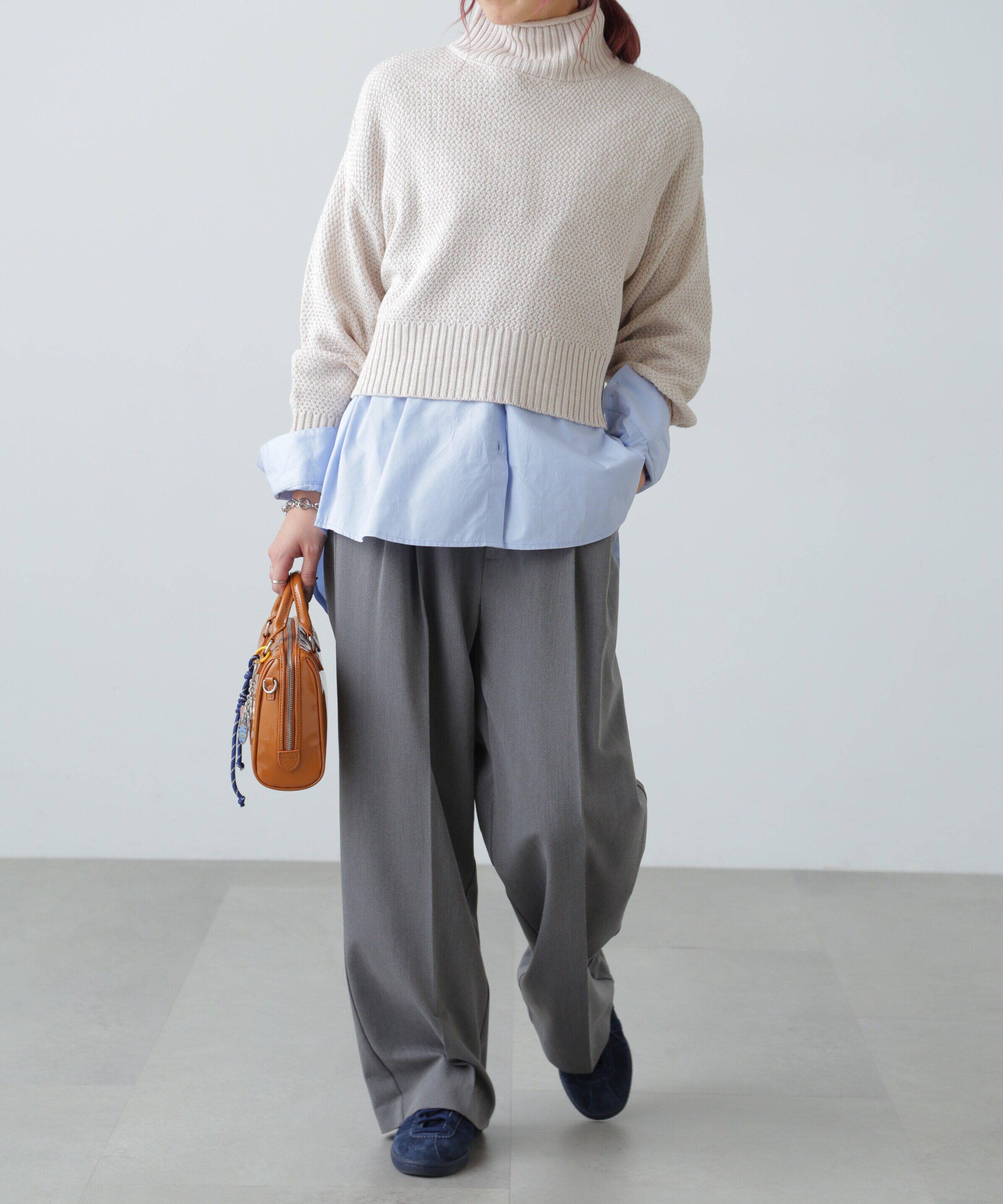  「鹿の子編みハイネックニット」|ニット・セーター|