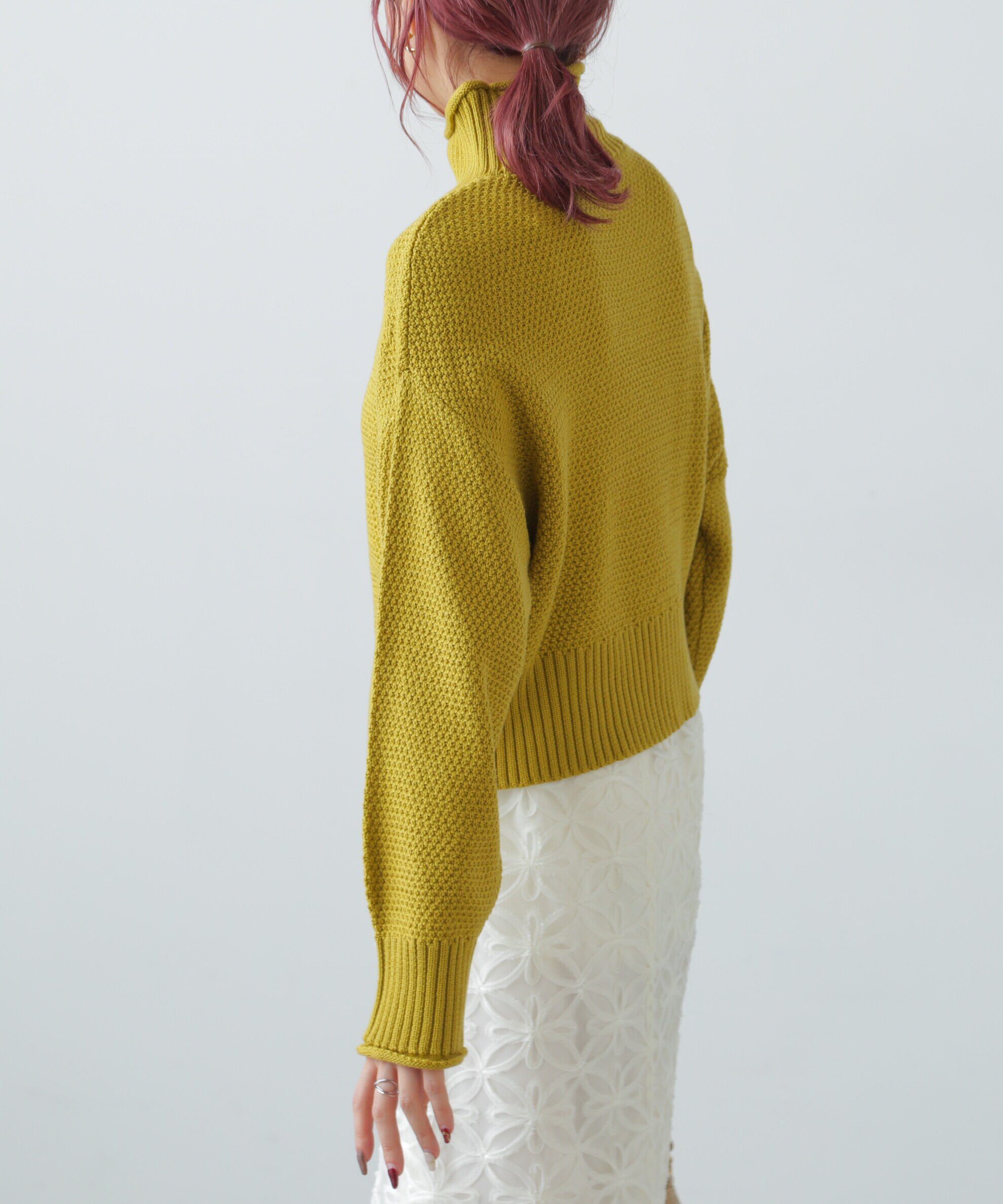  「鹿の子編みハイネックニット」|ニット・セーター|