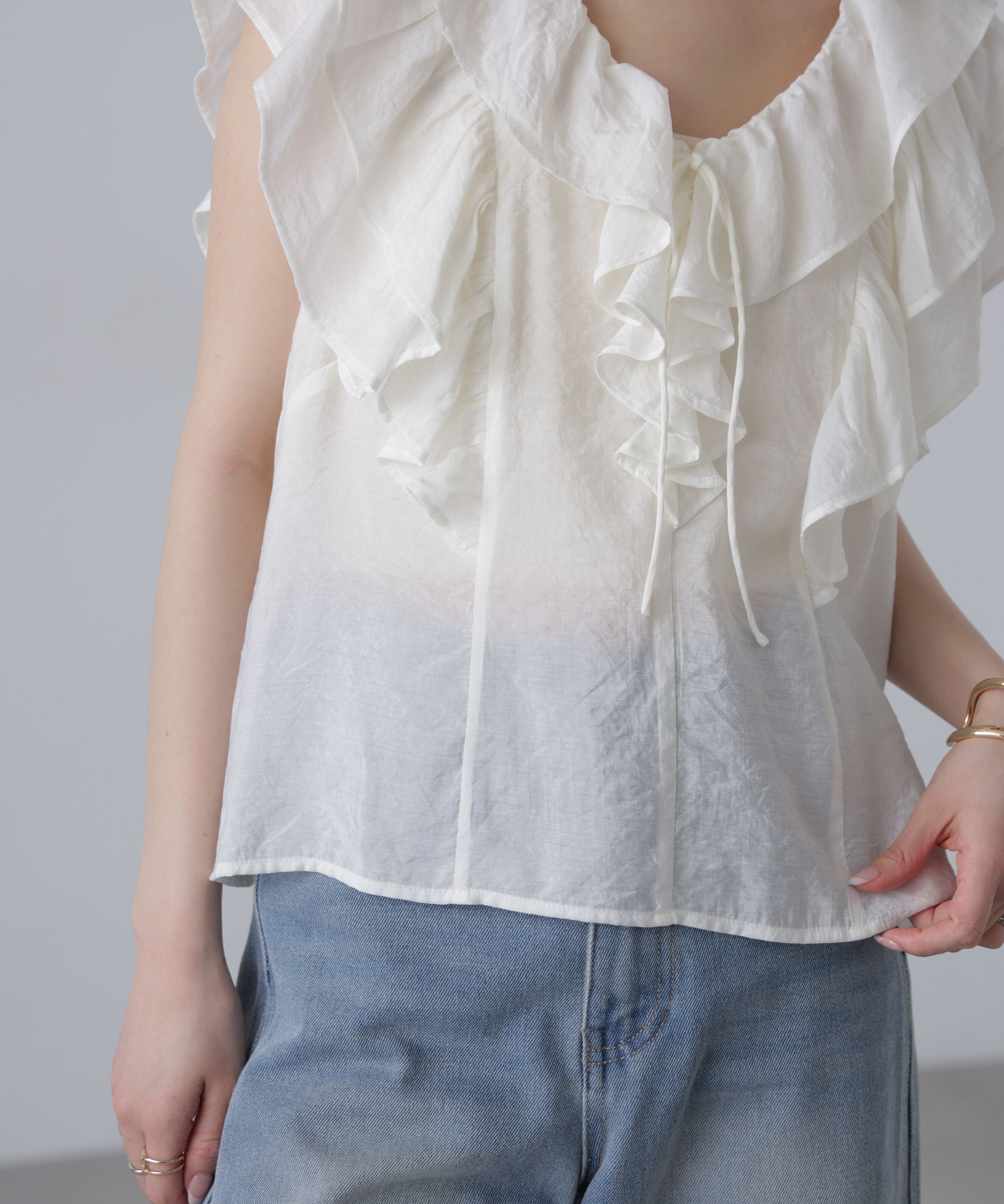  「フリルフレンチブラウス」|シャツ・ブラウス|