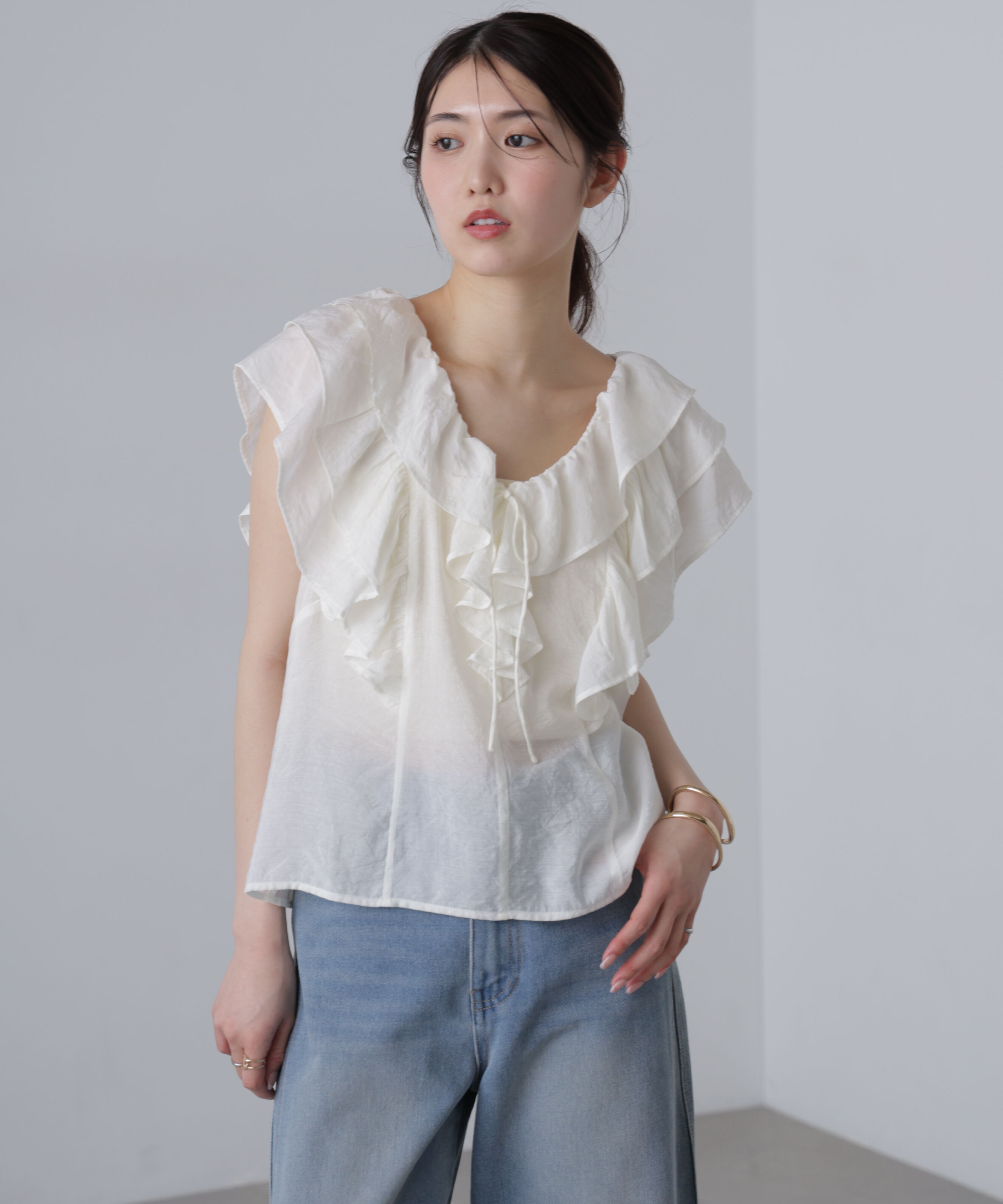  「フリルフレンチブラウス」|シャツ・ブラウス|