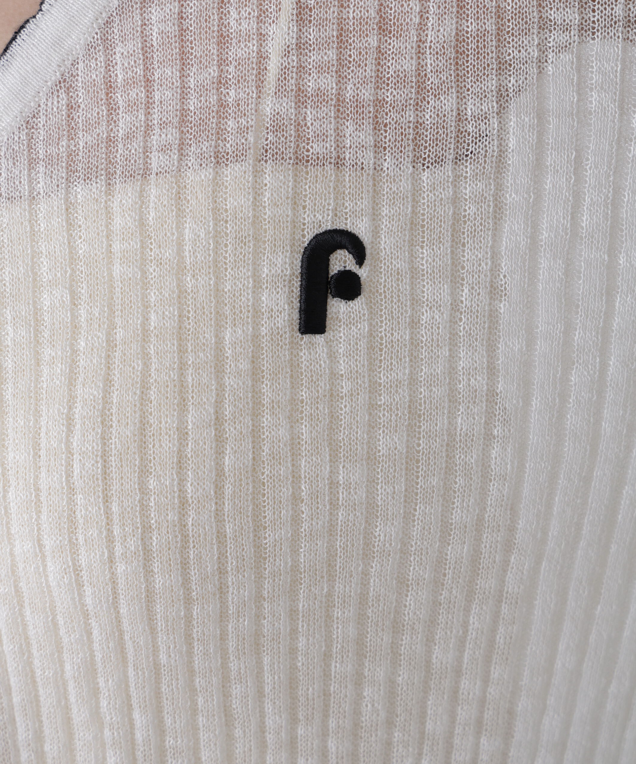  「配色ラインスカラップシアーリブカーディガン」|ニット・セーター|