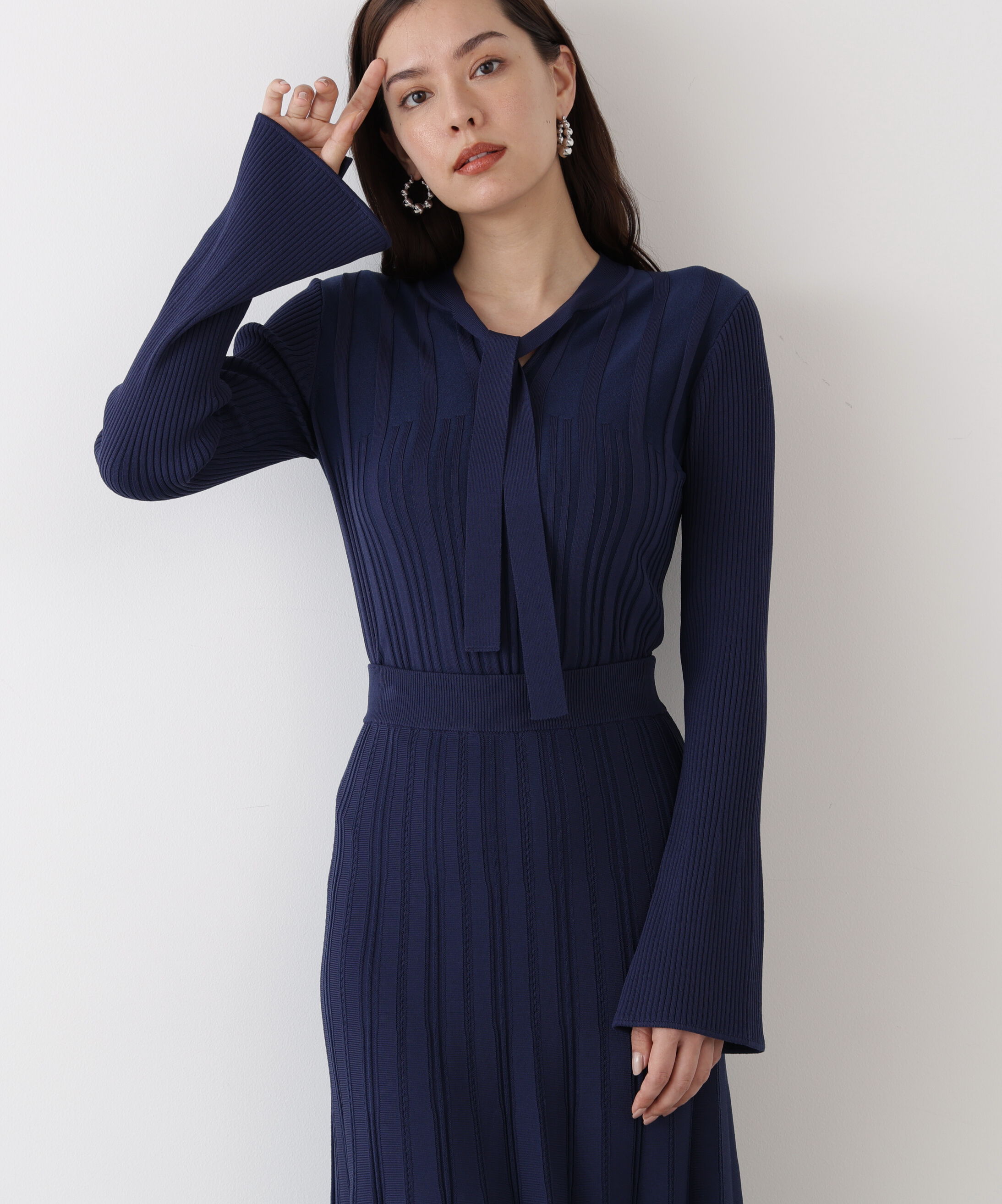  「◆ベルスリーブボウタイニットプルオーバー」|ニット・セーター|