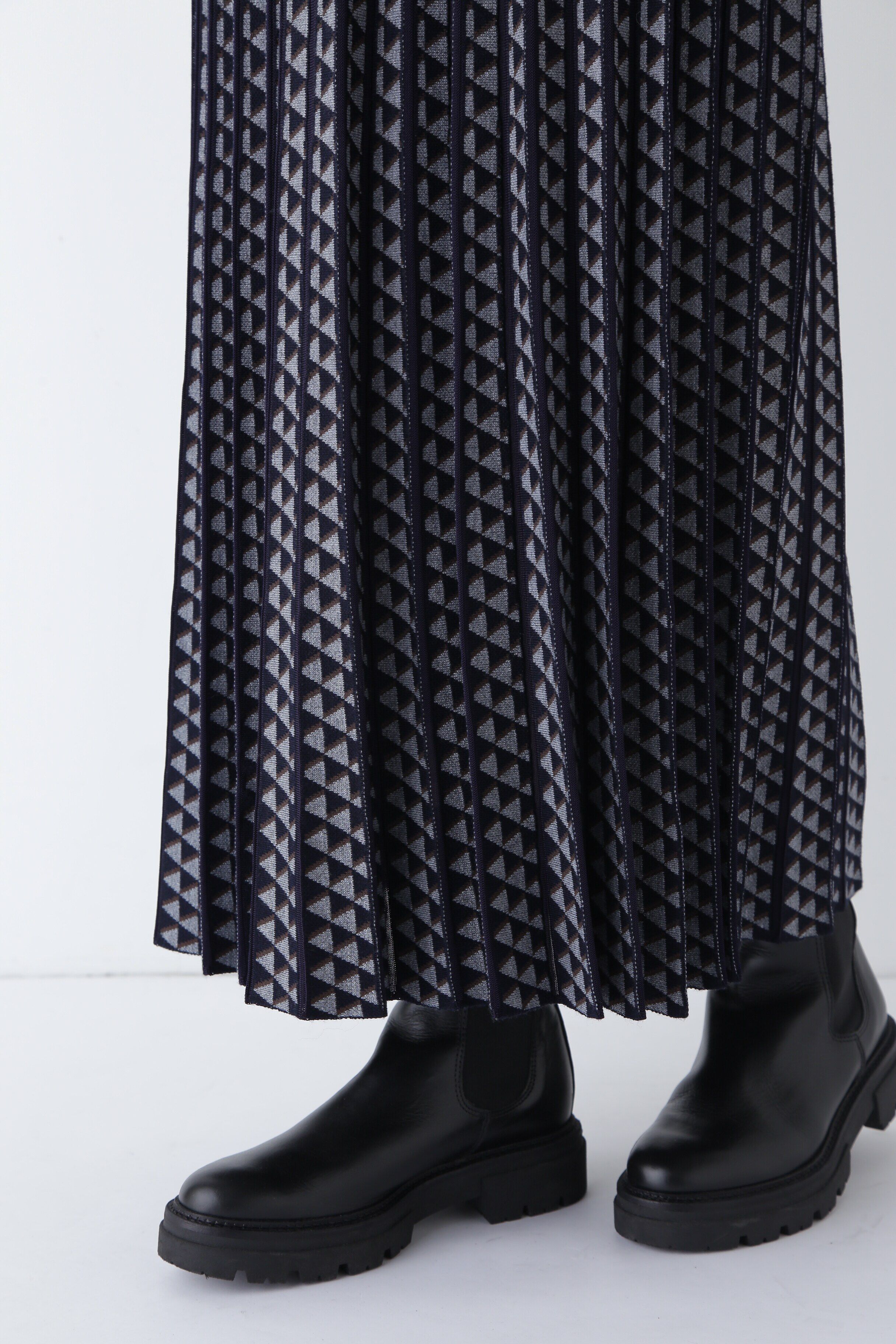  「◆幾何柄ジャガードプリーツスカート」|スカート|