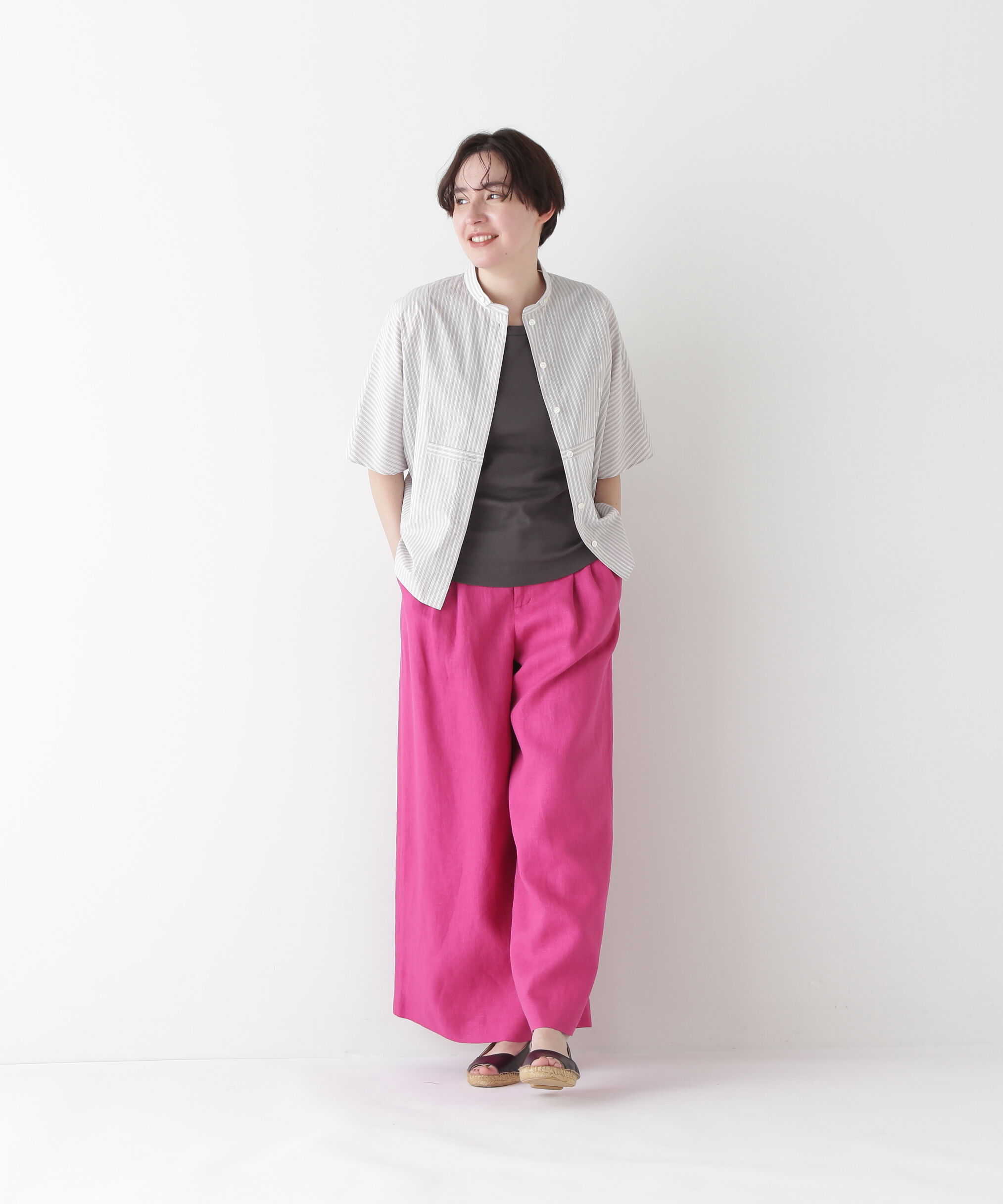  「◆ストライプローンカレンダードルマンボザムシャツ」|シャツ・ブラウス|