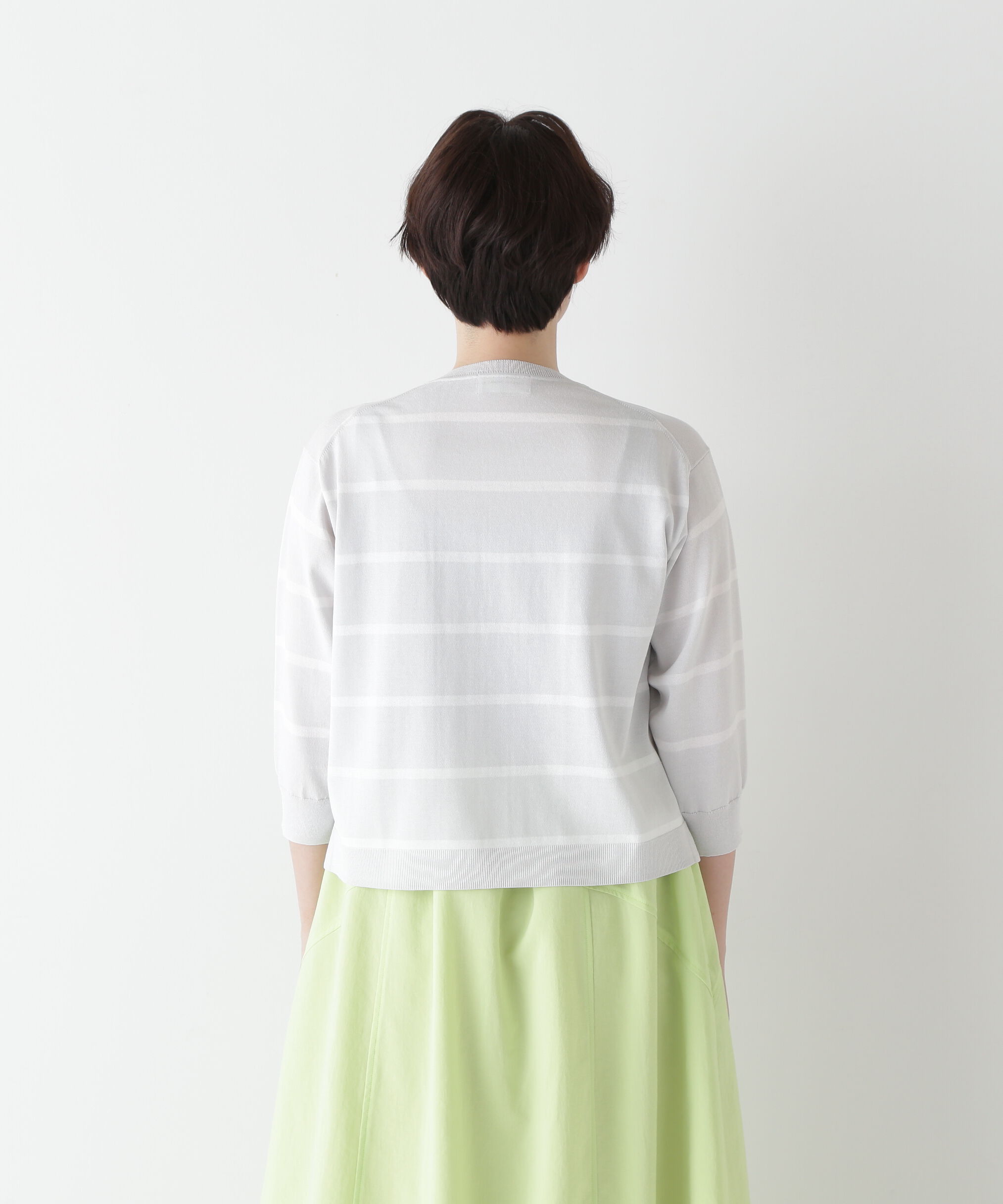  「◆【ウォッシャブル・接触冷感】ランダムボーダーカーディガン」|ニット・セーター|