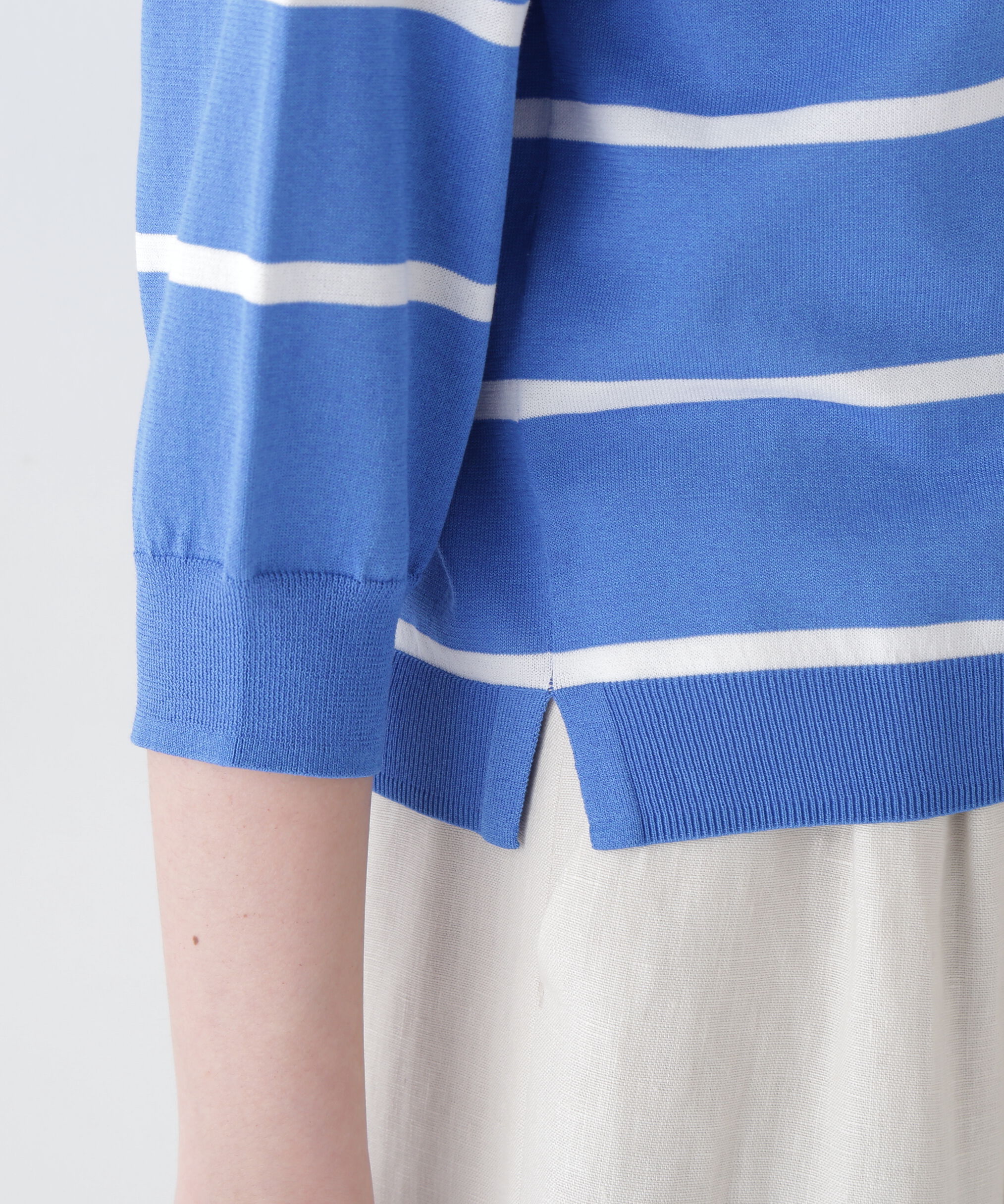  「◆【ウォッシャブル・接触冷感】ランダムボーダーカーディガン」|ニット・セーター|