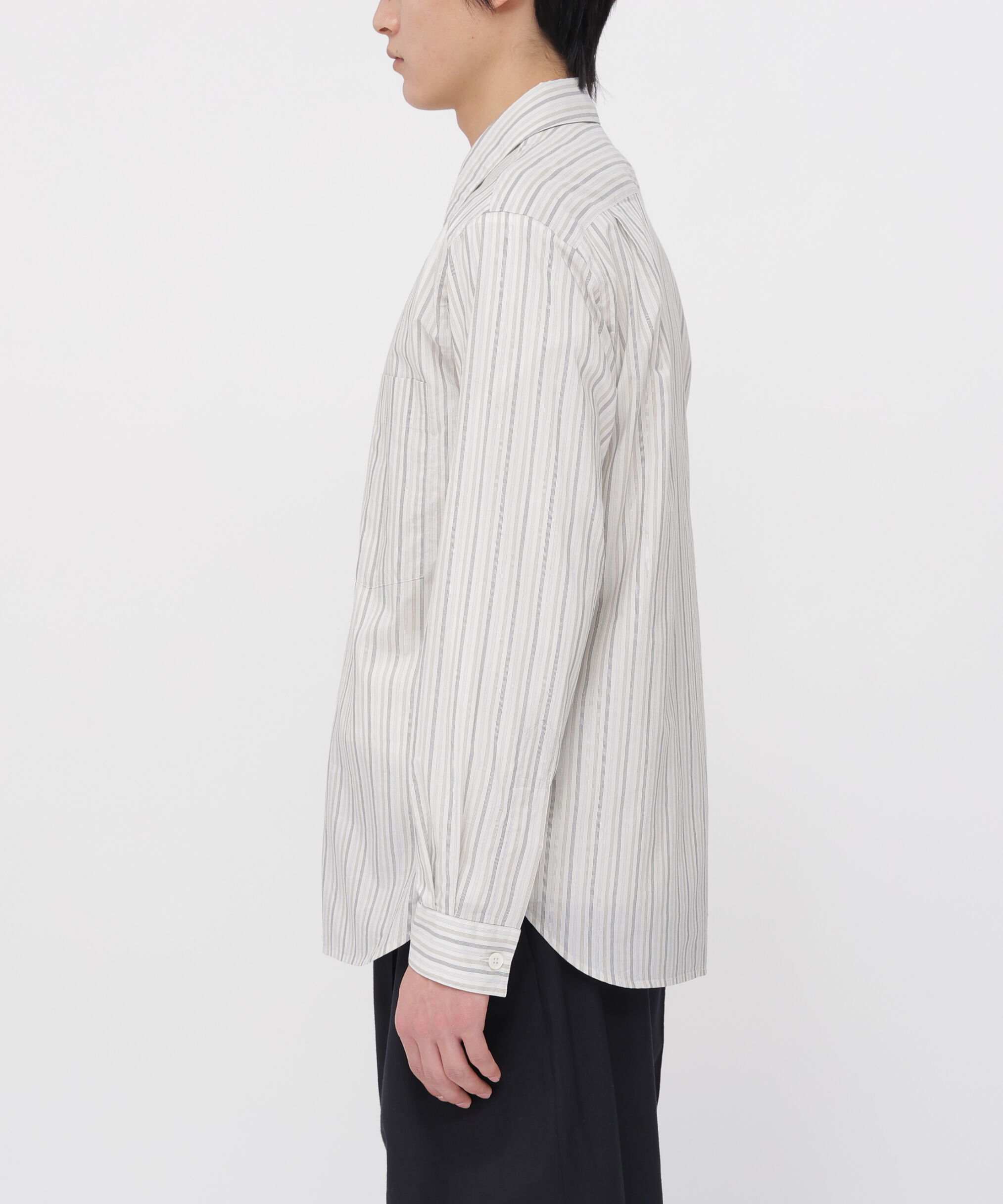 MARGARET HOWELL「COTTON SILK STRIPE SHIRT」|シャツ・ブラウス|