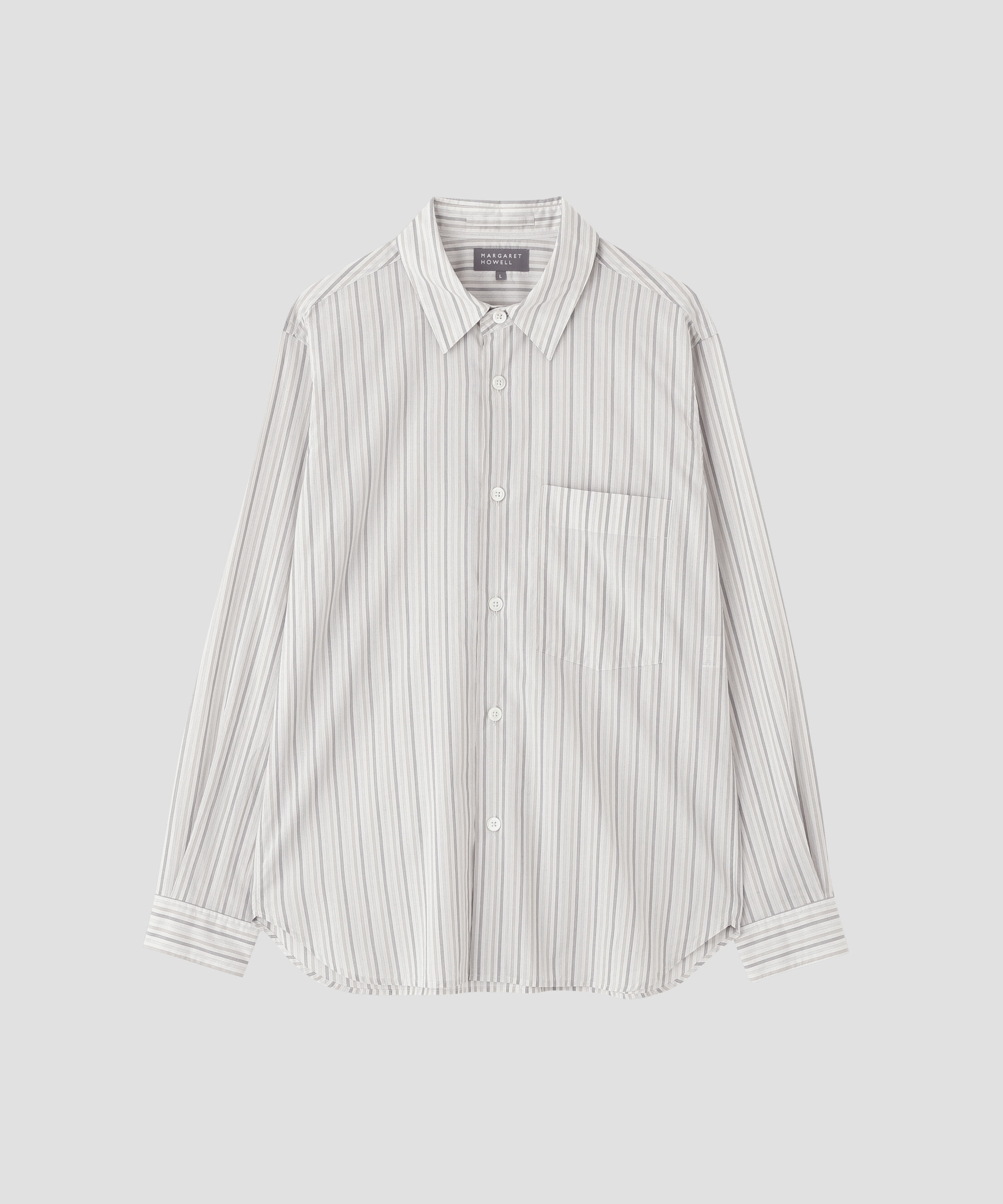 MARGARET HOWELL「COTTON SILK STRIPE SHIRT」|シャツ・ブラウス|