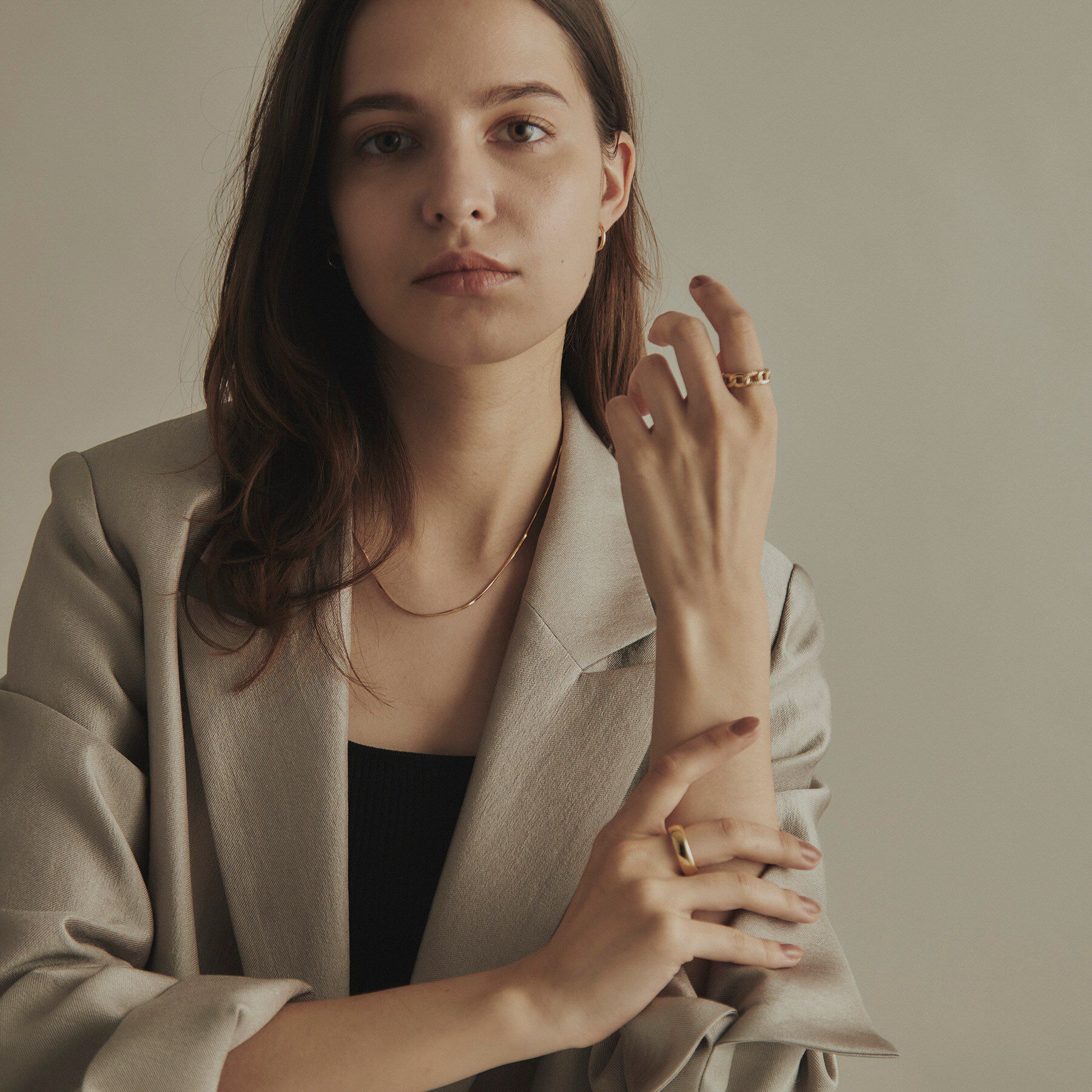 COCOSHNIK「K18甲丸 ワンタッチピアス」|ピアス|