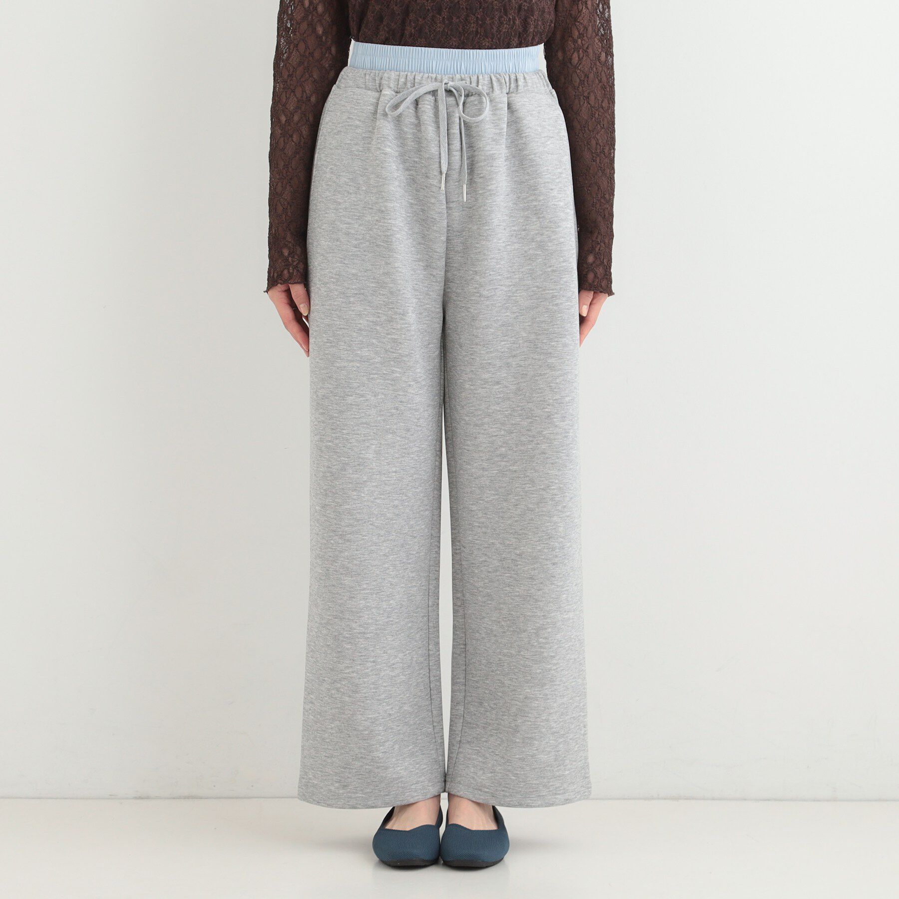 SHOO･LA･RUE「【セットアップ可/S-LL/なめらかタッチ】こなれた着こなしに ダブルウエスト レイヤードパンツ」|その他|