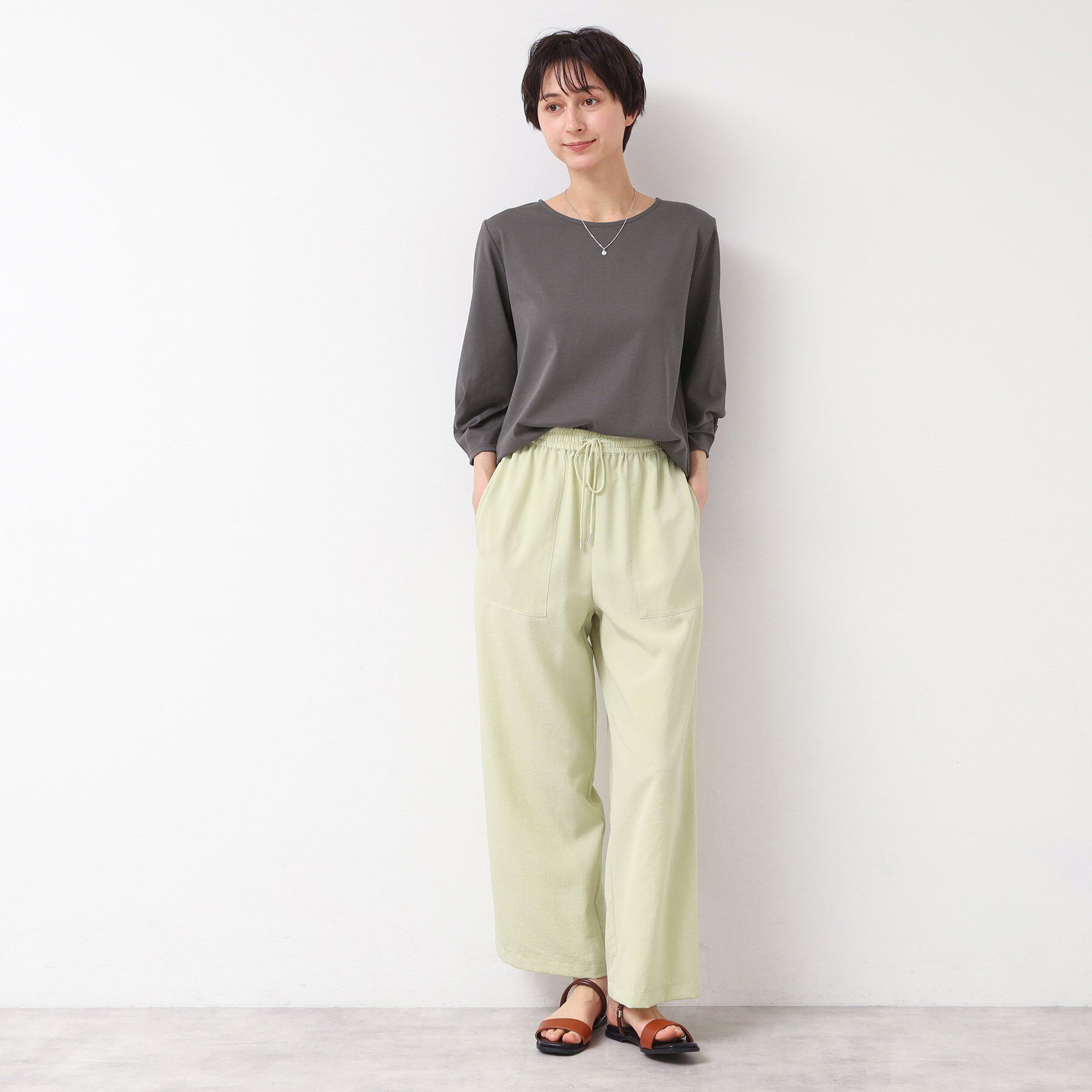 Dessin「【接触冷感・UV・洗える】袖ニュアンスカットソー」|Tシャツ・カットソー|