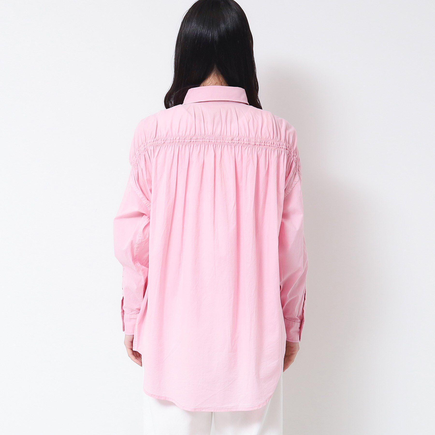 Dessin「【洗える】ピグメント染バックギャザーシャツ」|シャツ・ブラウス|