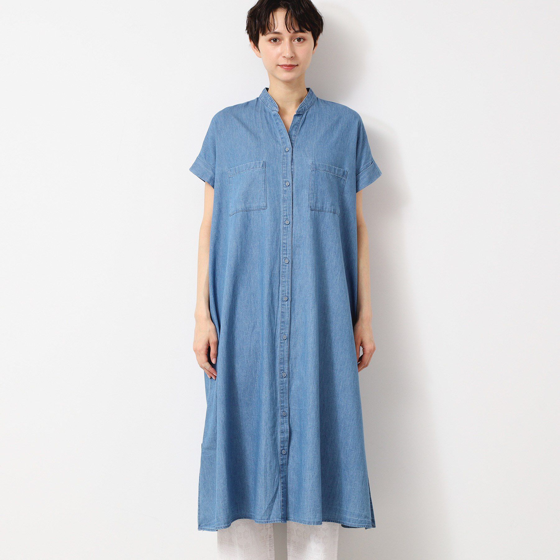 Dessin「【洗える】リネンブレンドデニム調シャツワンピース（S～L）」|ワンピース|