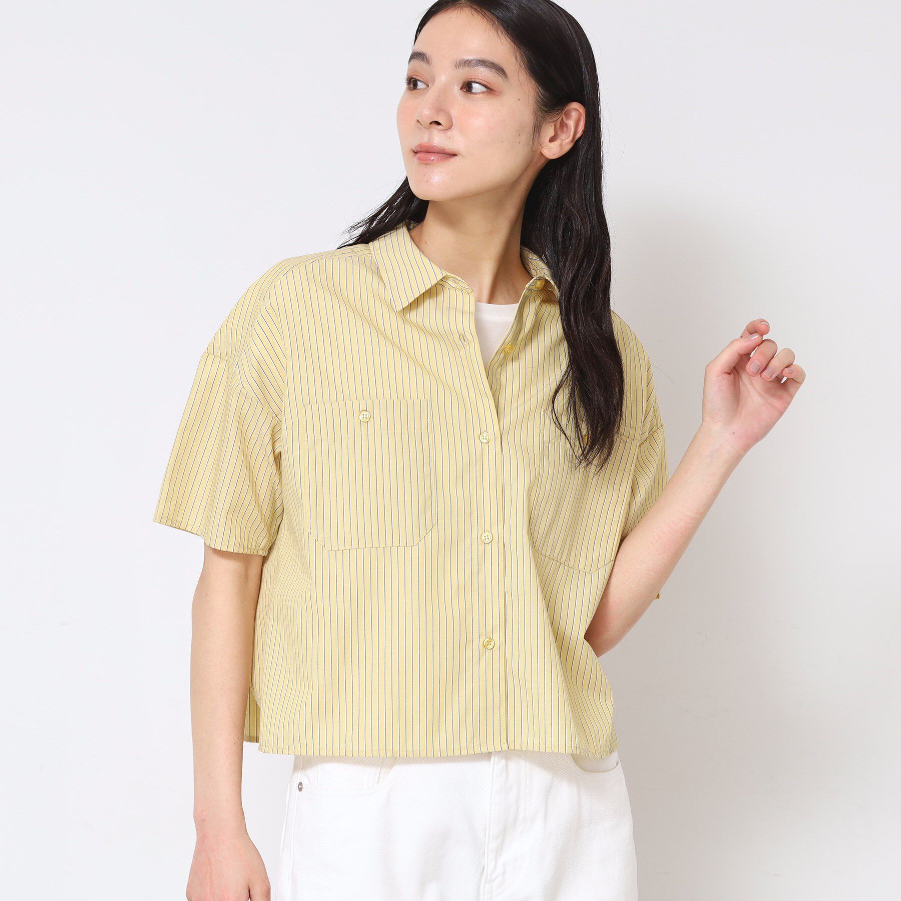 Dessin「【洗える】クロップド丈シャツ（XS～L）」|シャツ・ブラウス|