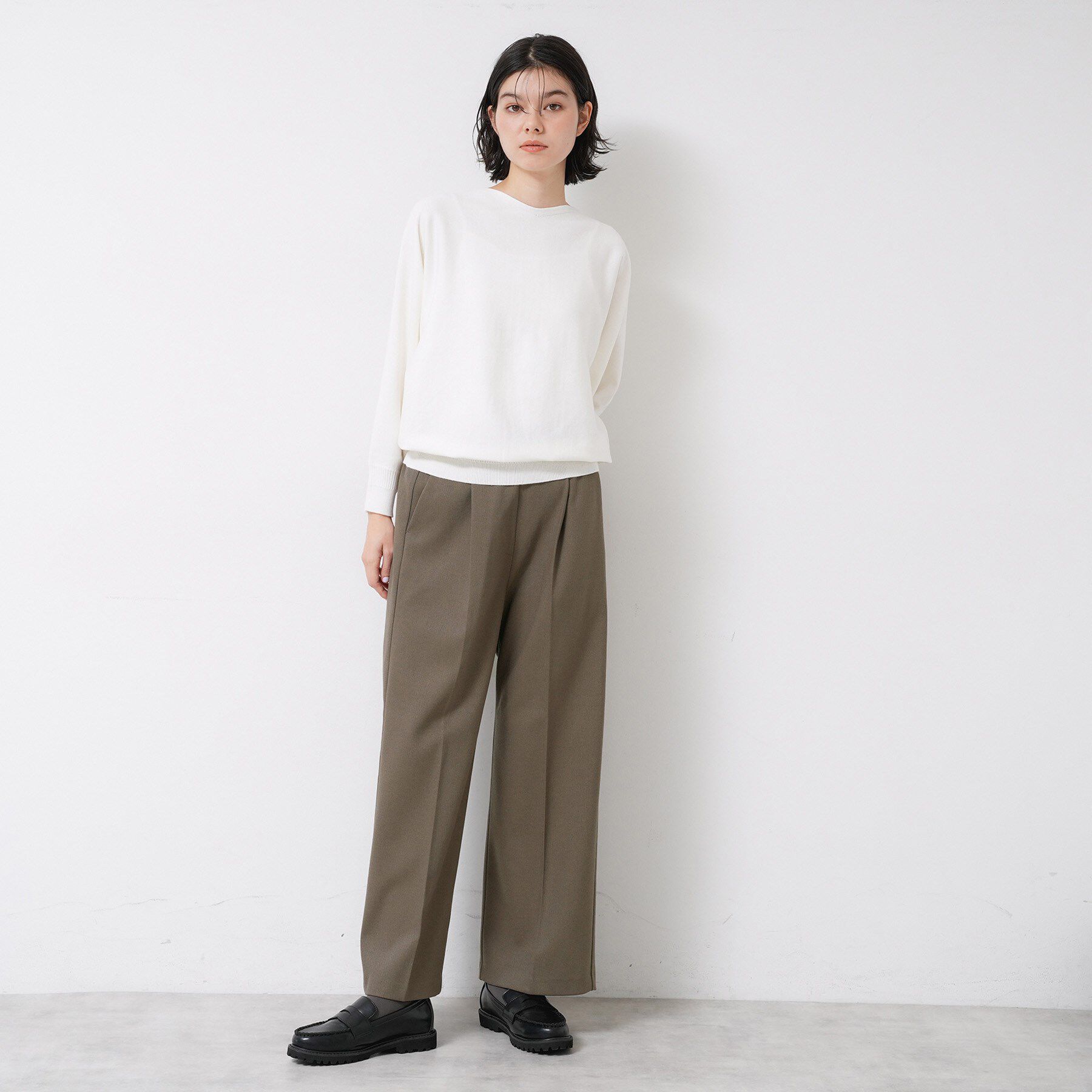 Dessin「【洗える】裏起毛セミワイドツイルパンツ」|その他|