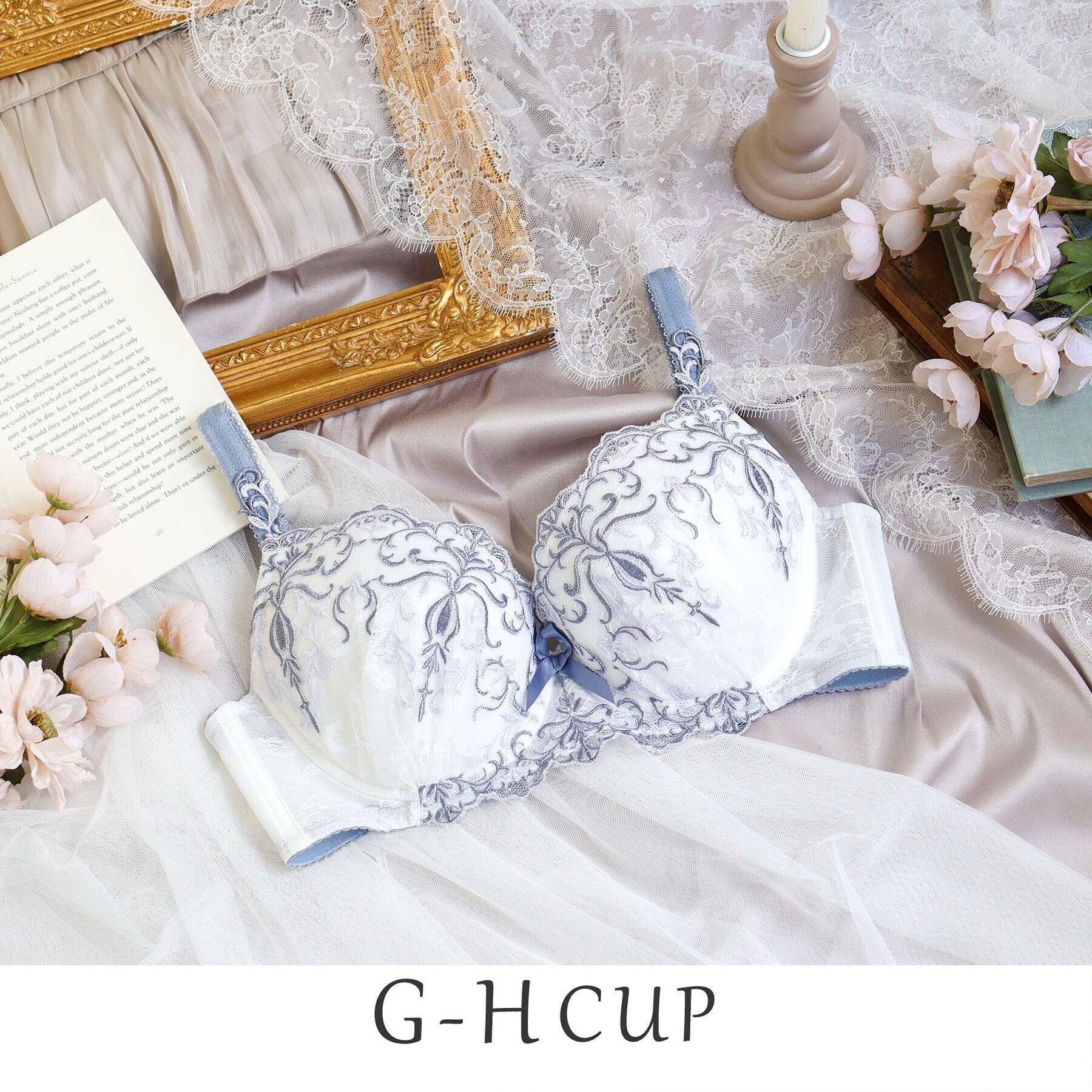 Risa Magli「ジュア ブラジャー（G-H）＜バストアップタイプ＞」|インナー|ブルー(092)