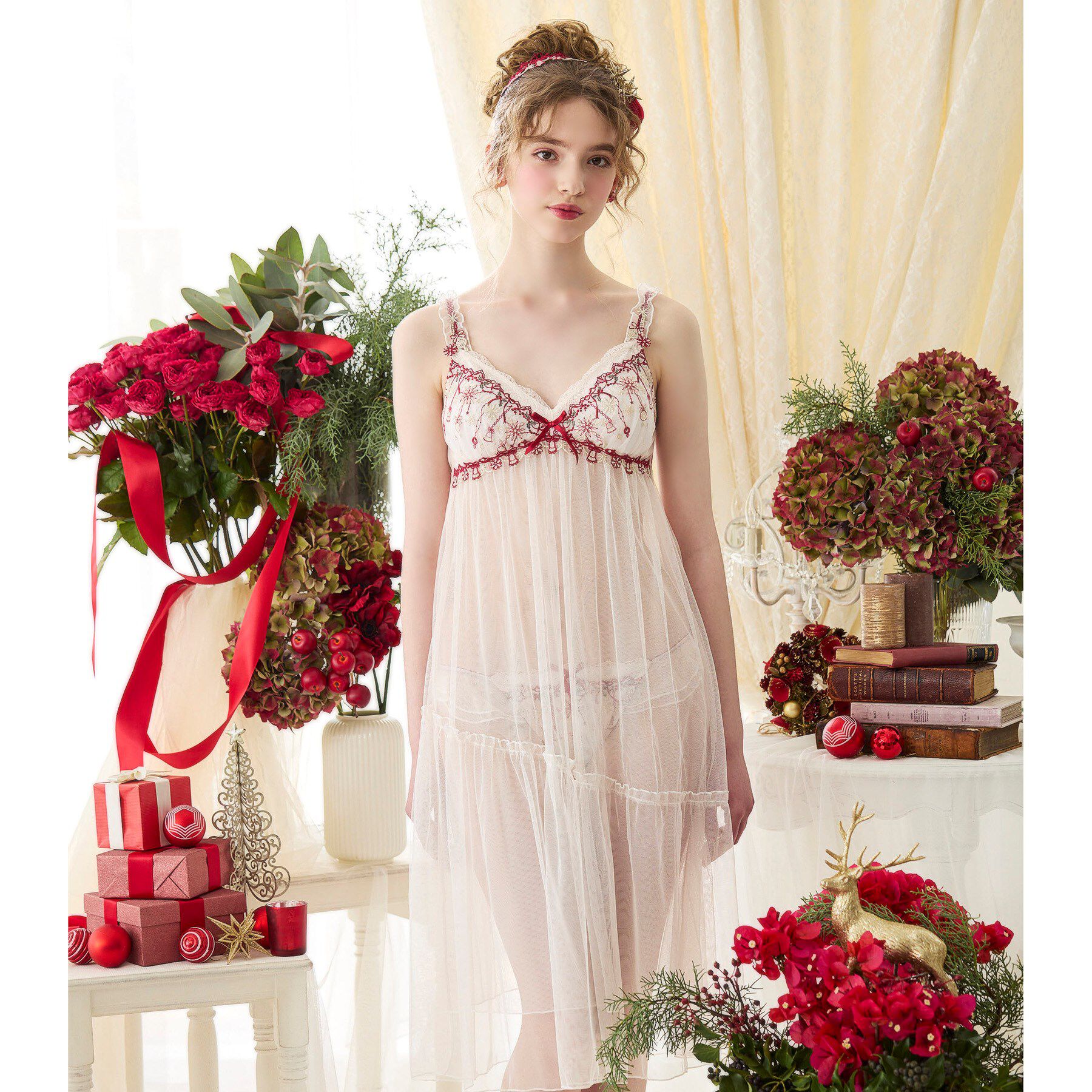 Risa Magli「【ルビー】 カップ付マキシワンピース」|インナー|