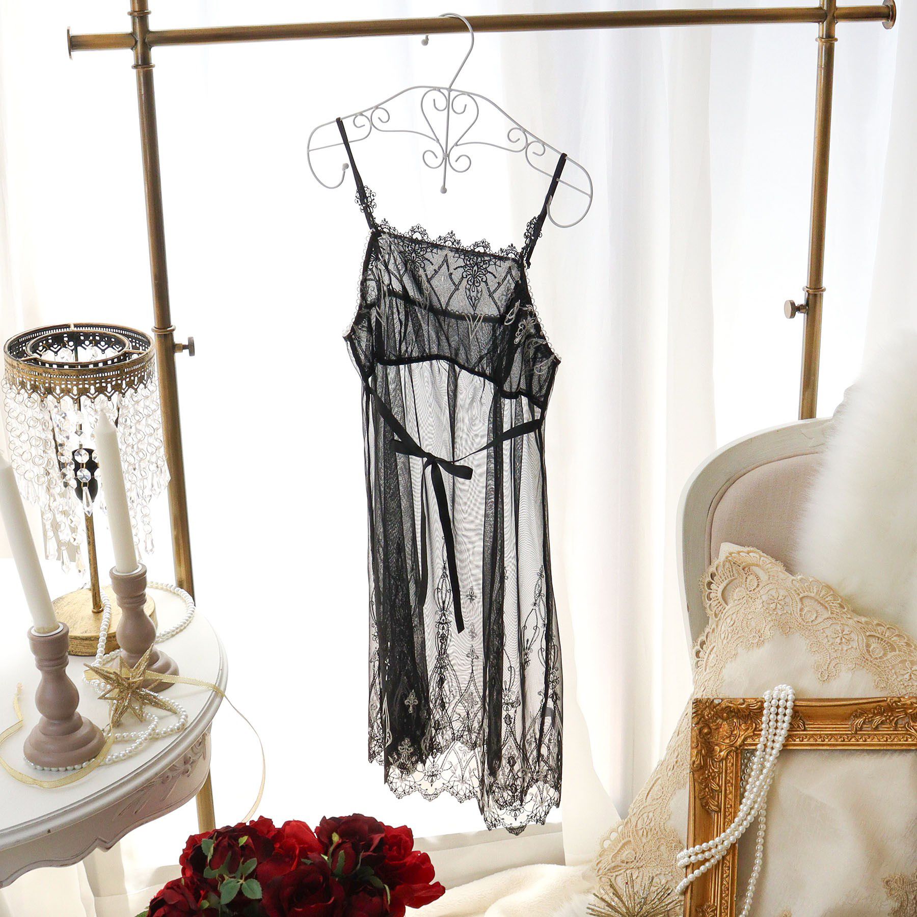 Risa Magli「【ジュエリー】 スリップ」|キャミソール|ブラック(019)