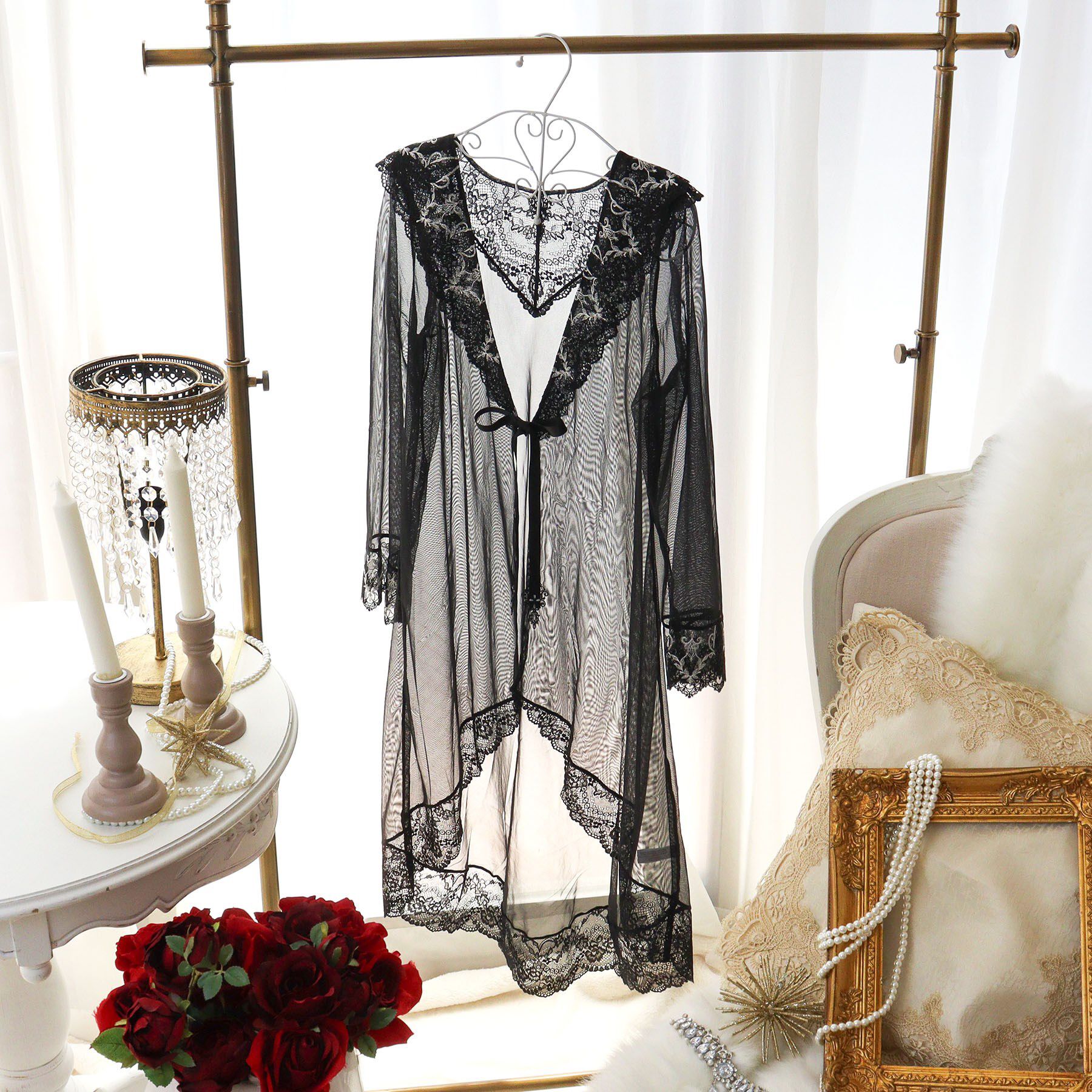 Risa Magli「【ジュエリー】 カーディガン」|インナー|ブラック(019)