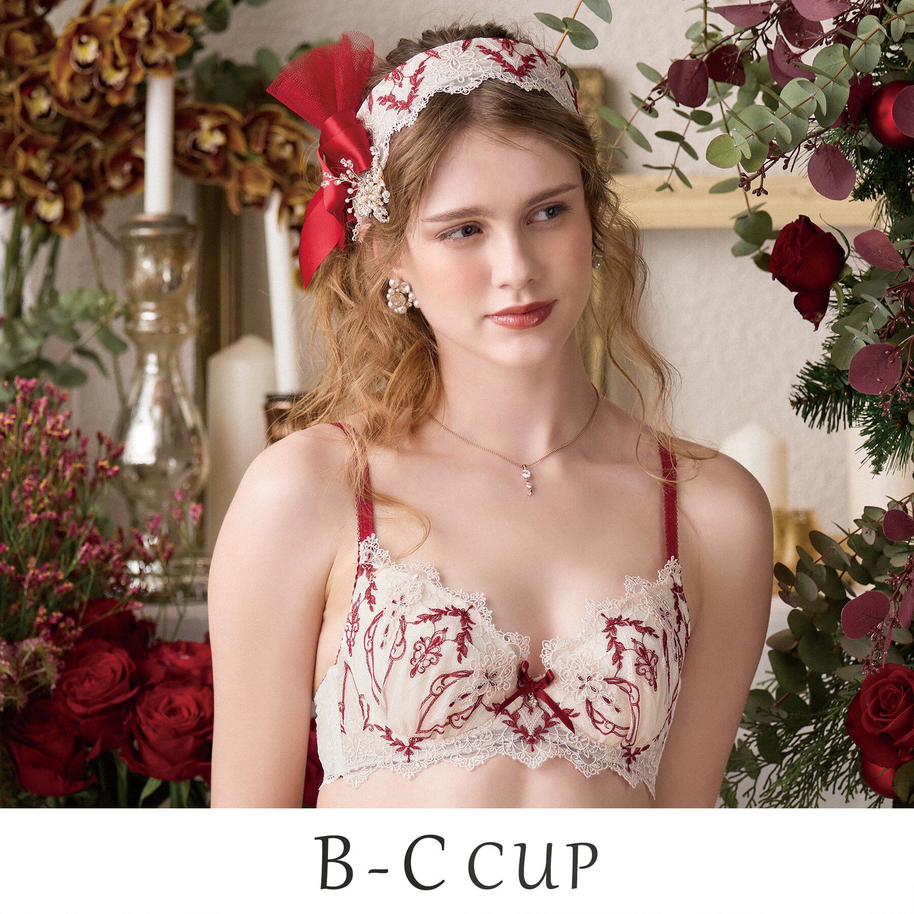 Risa Magli「【ジュエリー】 ブラジャー （B-C） ＜S Make Type＞」|インナー|レッド(061)