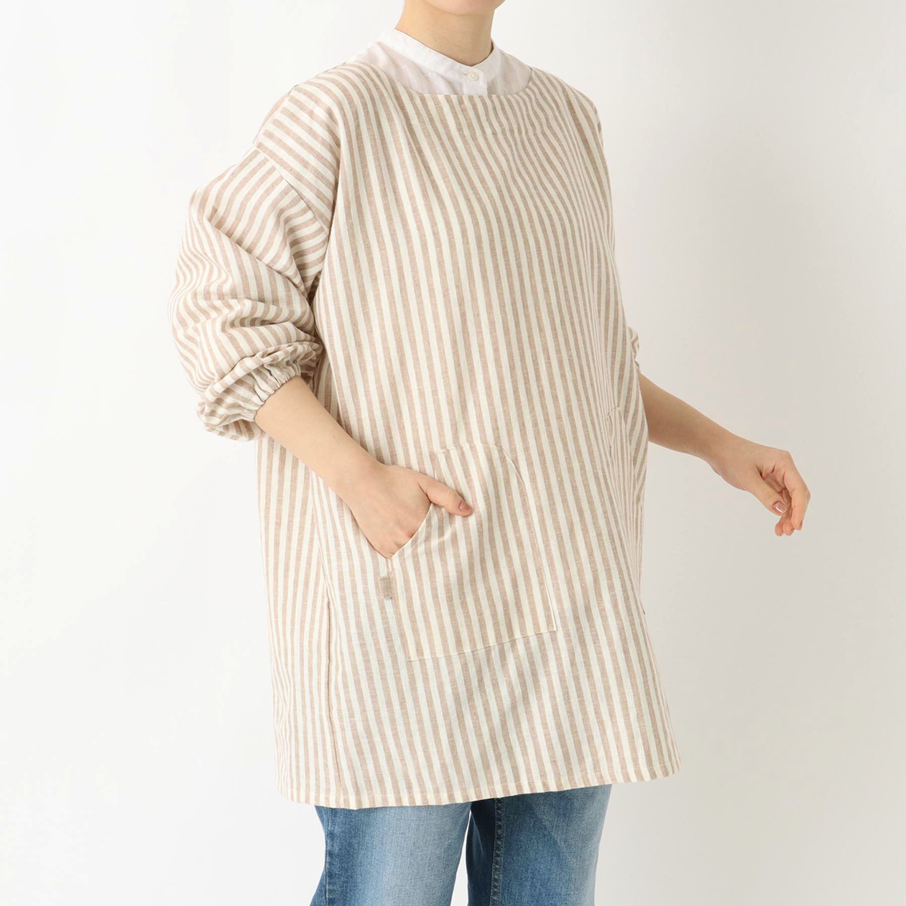 212 KITCHEN STORE「ブロックストライプ リネンコットン スモック NT ＜212Kオリジナル ＞」|食器・キッチングッズ|その他