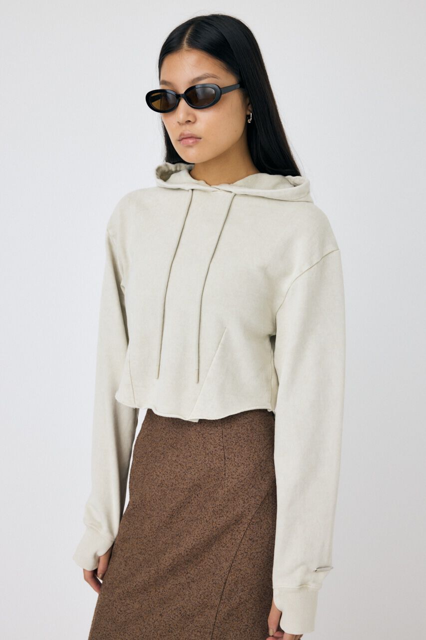 MOUSSY「GARMENT DYE CUT OFF フーディ」|パーカー|