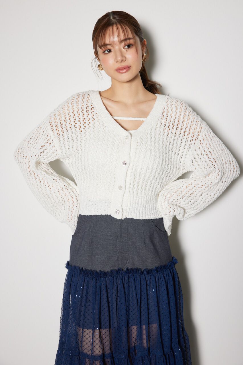 rienda「ビジューニットカーディガン」|カーディガン|