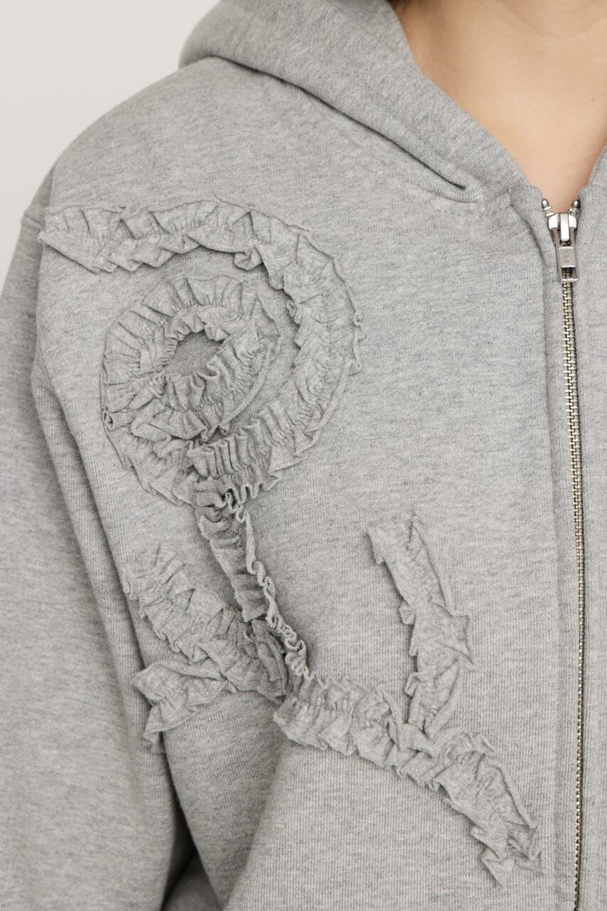SLY「FRILL ZIP UP HOODIE」|パーカー|