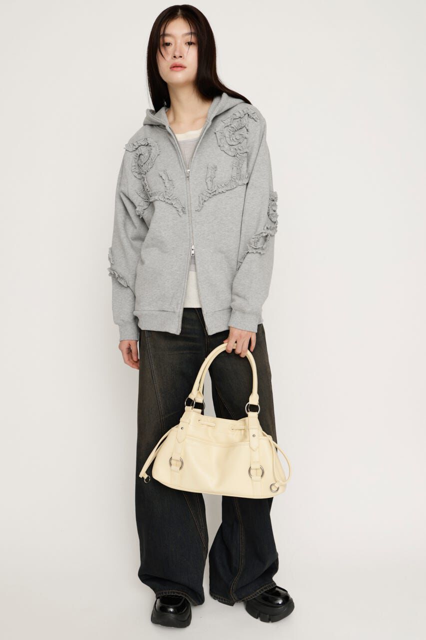 SLY「FRILL ZIP UP HOODIE」|パーカー|
