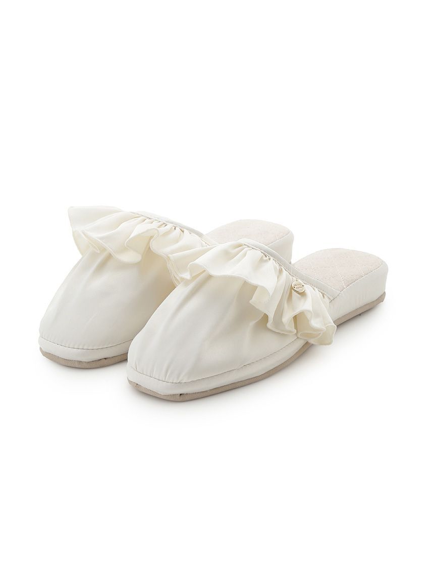 SNIDEL HOME「サテンフリルルームシューズ」|ルームシューズ|IVR