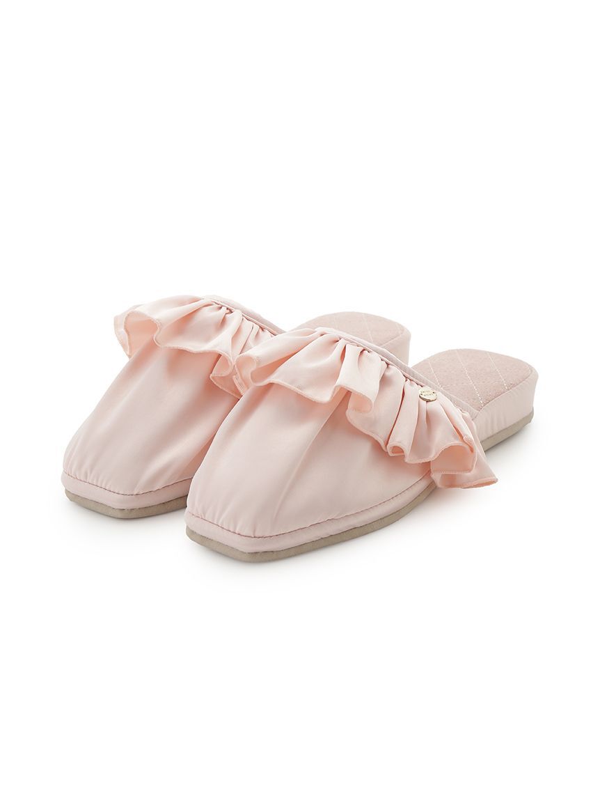 SNIDEL HOME「サテンフリルルームシューズ」|ルームシューズ|PNK