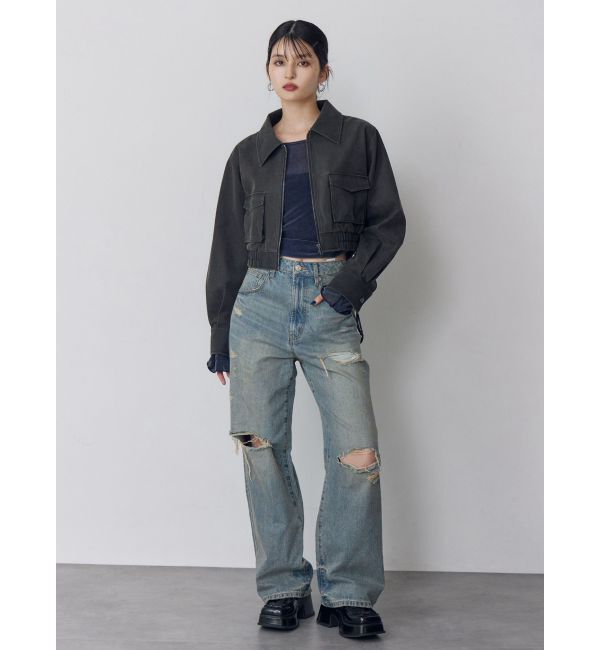 MURUA「フェイクレザーショートフライトジャケット【セットアップ着用可】」|その他|