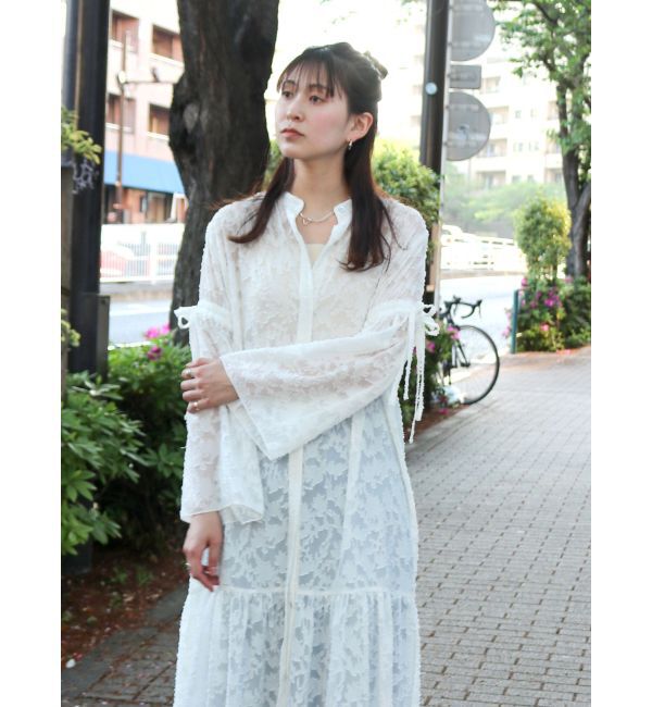 Ungrid「スリーブデザインジャカードワンピース」|ワンピース|