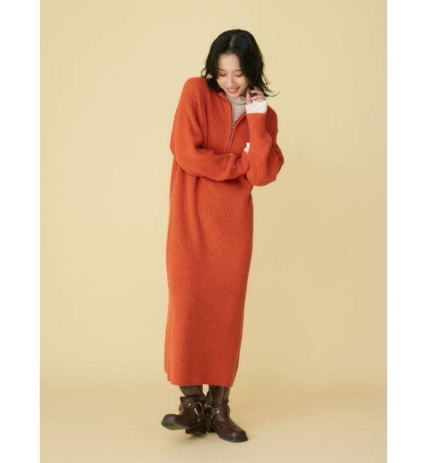 Ungrid「【WEB限定】ハイネックジップニットワンピース」|ワンピース|