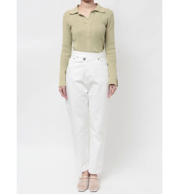 LAGUNAMOON「ウエストアシンメトリーデニムパンツ」|デニム|