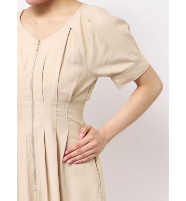 LAGUNAMOON「【追加生産/新色追加】フロントZIPウエストタックワンピース」|ワンピース|