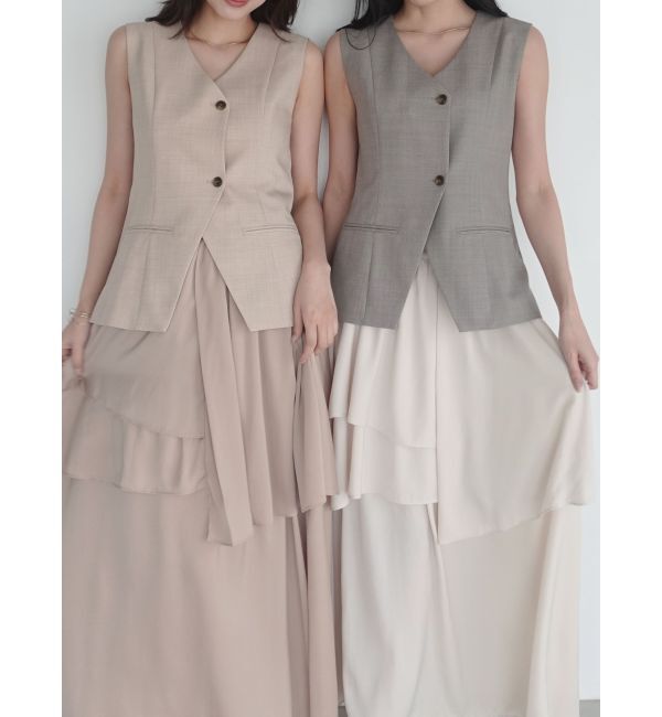 LAGUNAMOON「ティアードスカートドッキングベストワンピース」|ワンピース|