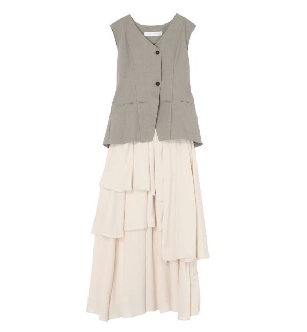 LAGUNAMOON「ティアードスカートドッキングベストワンピース」|ワンピース|