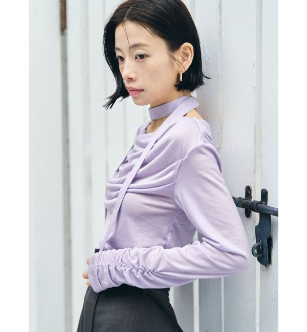 LAGUNAMOON「ドレープボウタイカットトップス」|Tシャツ・カットソー|