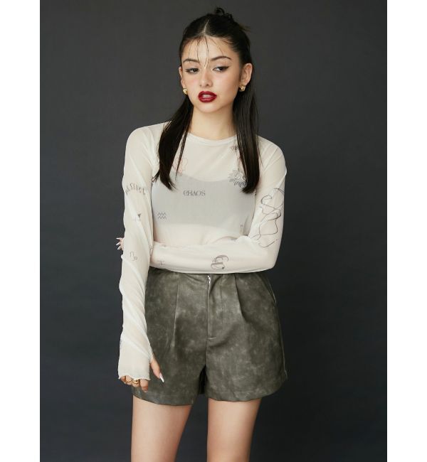 EVRIS「フェイクレザーショートパンツ」|その他|