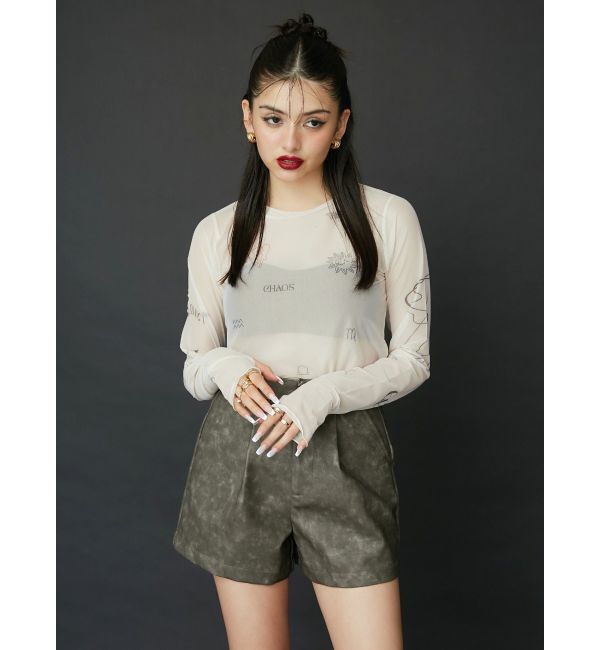 EVRIS「フェイクレザーショートパンツ」|その他|