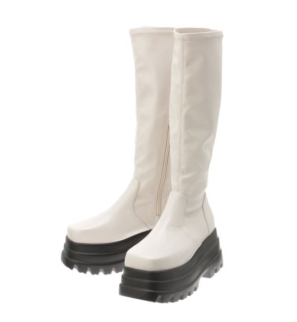 EVRIS「プラットフォームストレッチロングブーツ」|ロングブーツ|